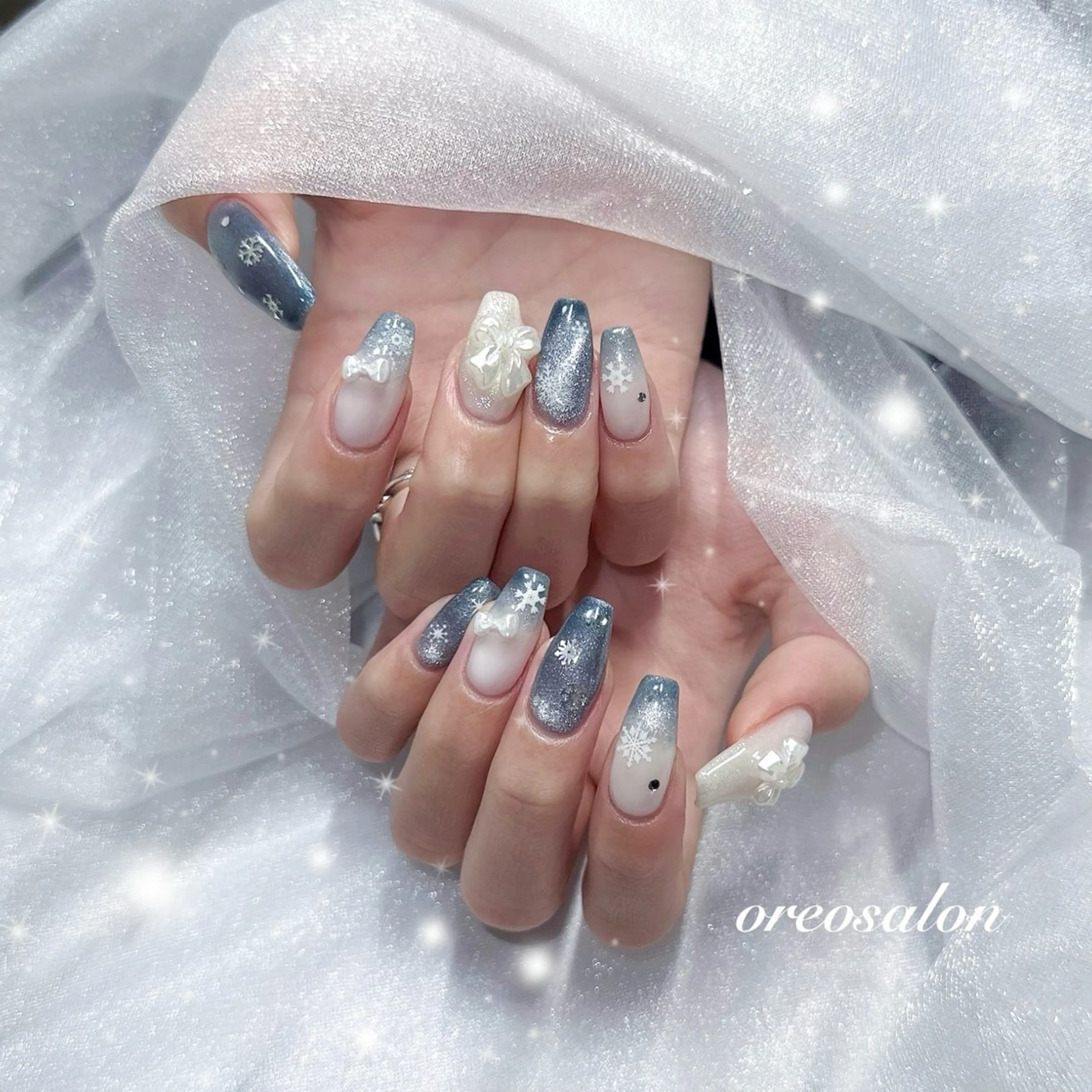 ネイル フラッシュネイル ジェルネイル ガーリー ハート キラキラネイル oreo salon miyu 池袋のネイルデザイン