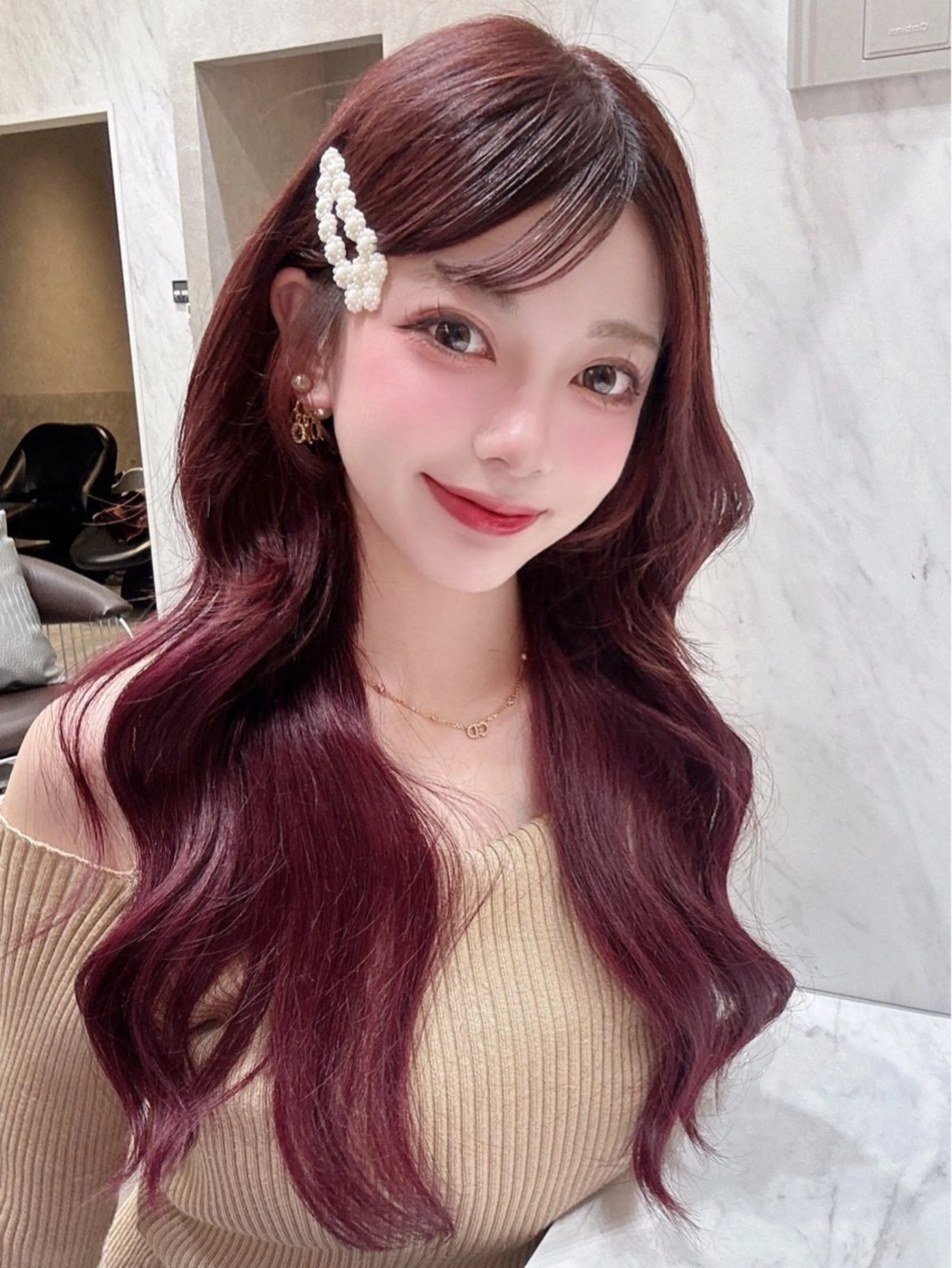 ロング カラー カット ヘアカラー トリートメント 韓国ヘア×髪質改善 サロンmareのヘアスタイル