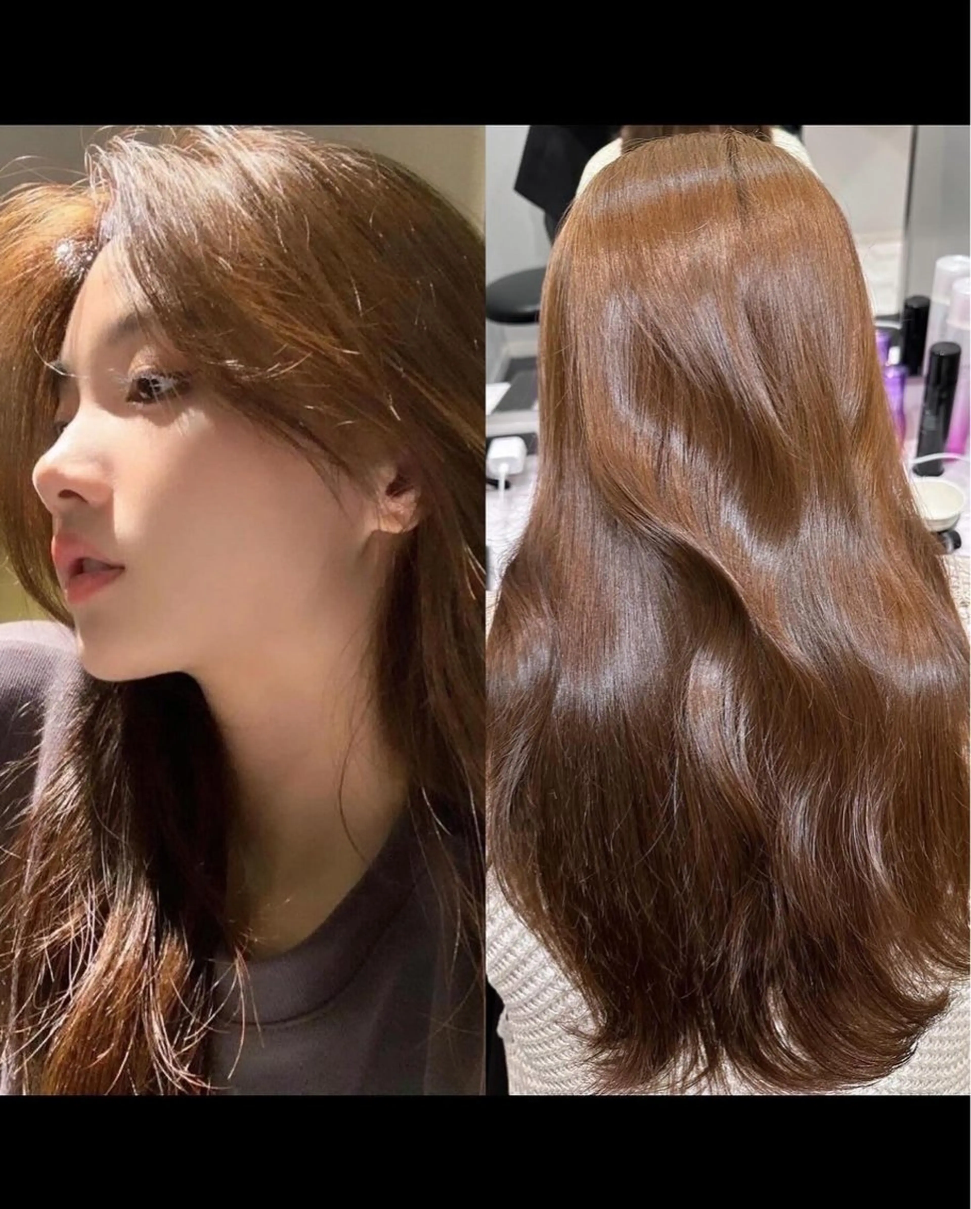 ロング カラー ヘアカラー トリートメント ヘアセット IVE所属・ブリーチなし🤍 渋谷／原島杏奈のヘアスタイル