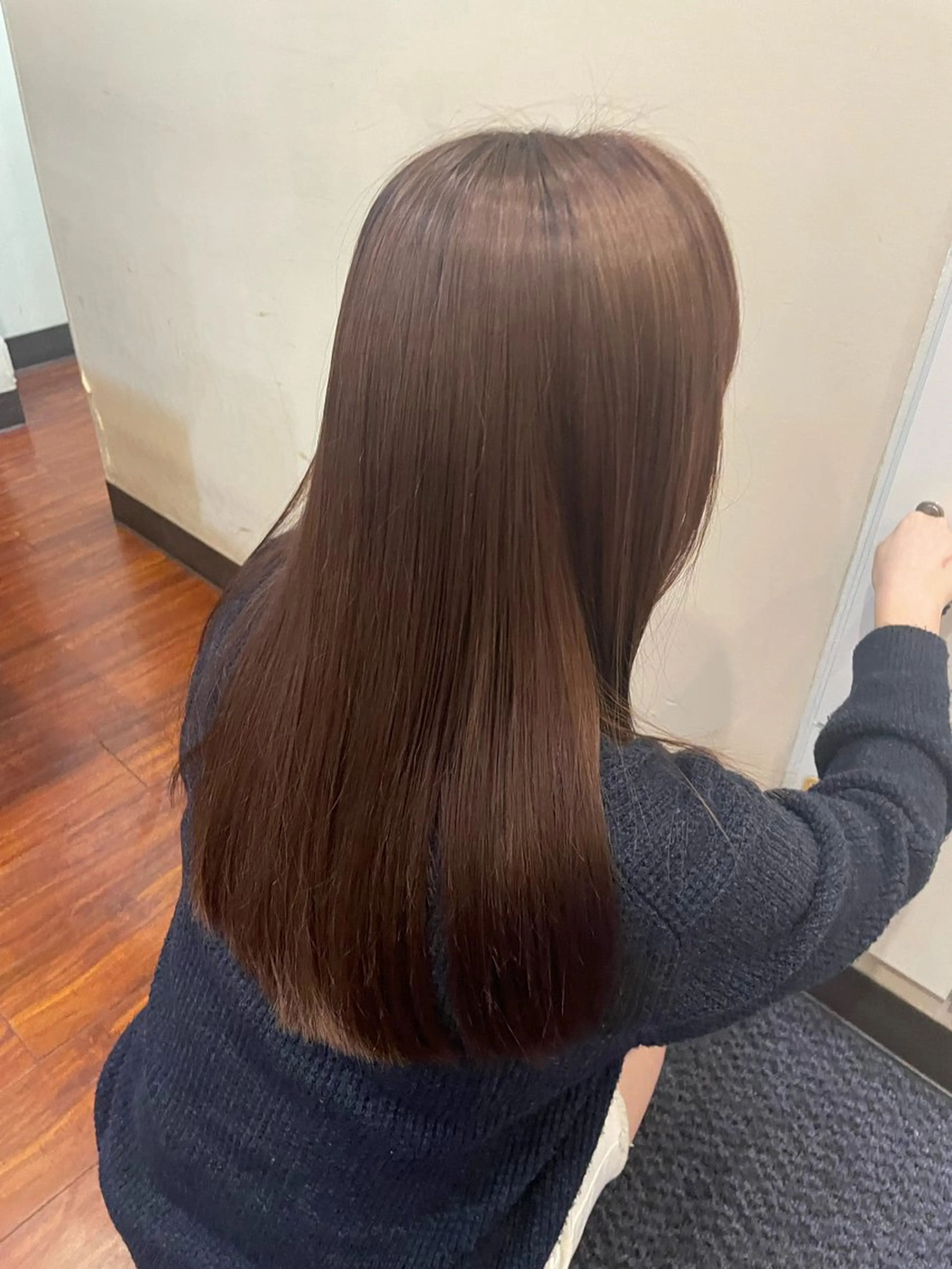 ロング ピンクブラウン ヘアカラー トリートメント 奥野碧🌈艶髪 /ダメージレスカラーのヘアスタイル