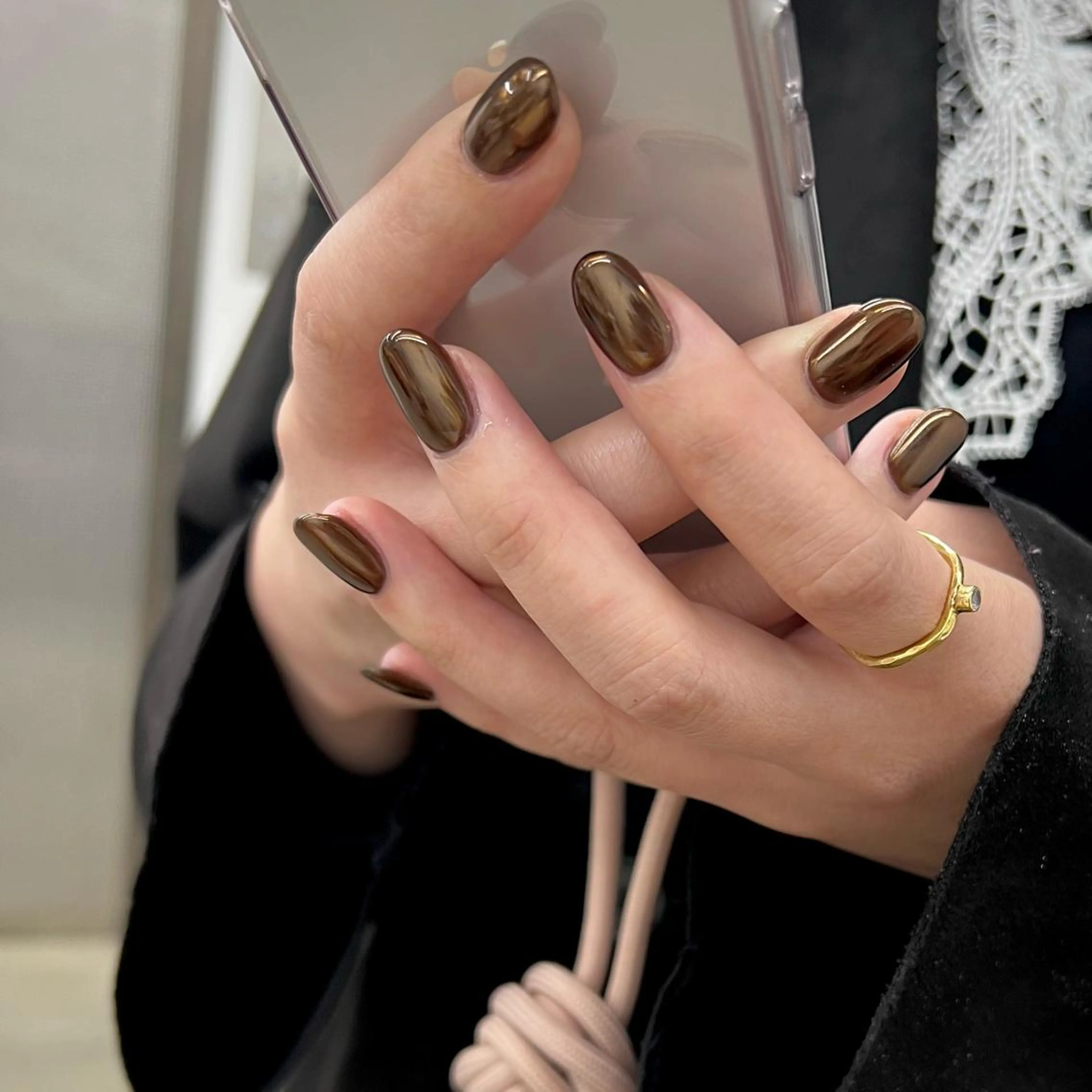 ネイル ブラウン Nico所属・Nico🌛 Karenのネイルデザイン