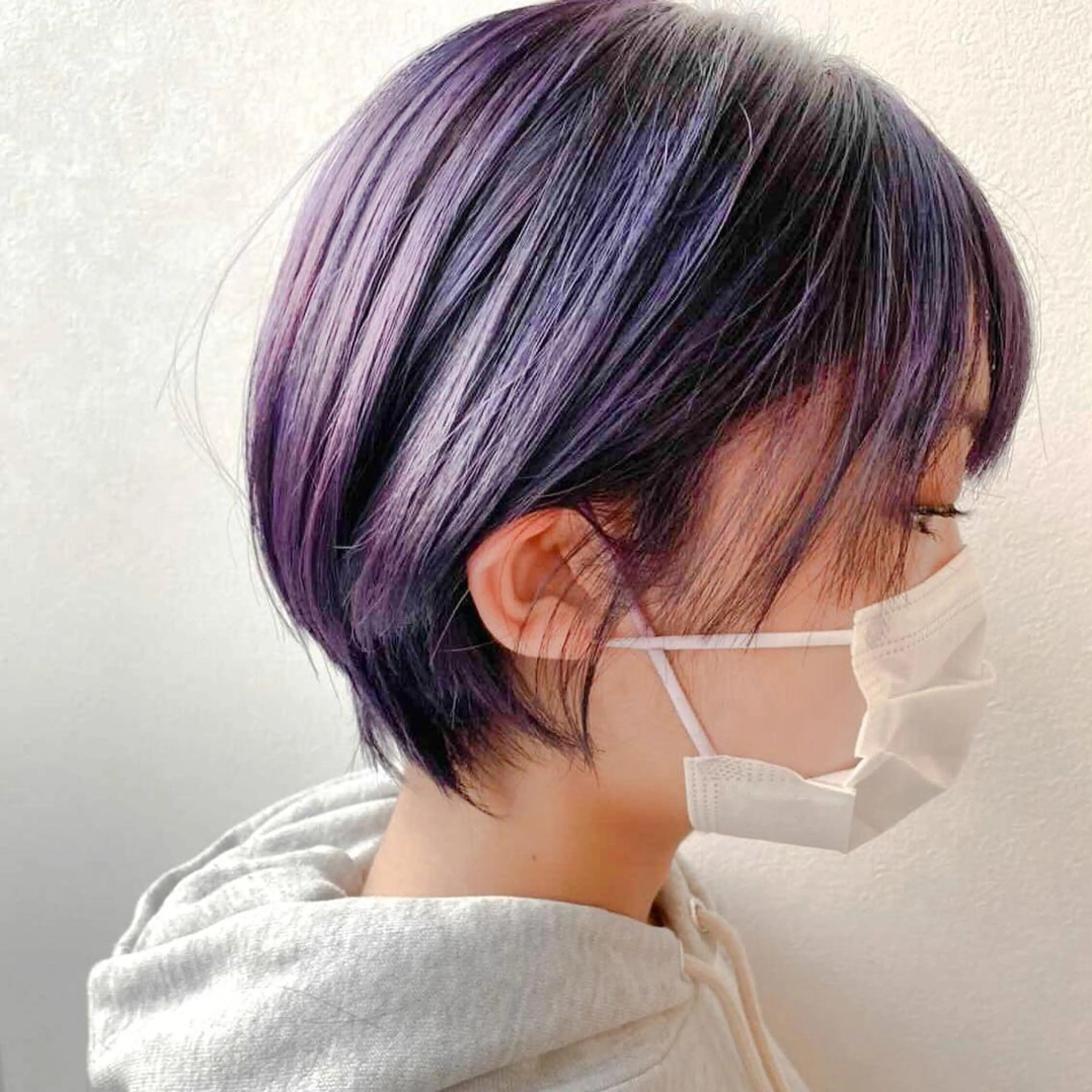 ショート カラー 丸みショート パープルカラー ショートヘア 髪質改善/ブリーチ 田代 龍我のヘアスタイル