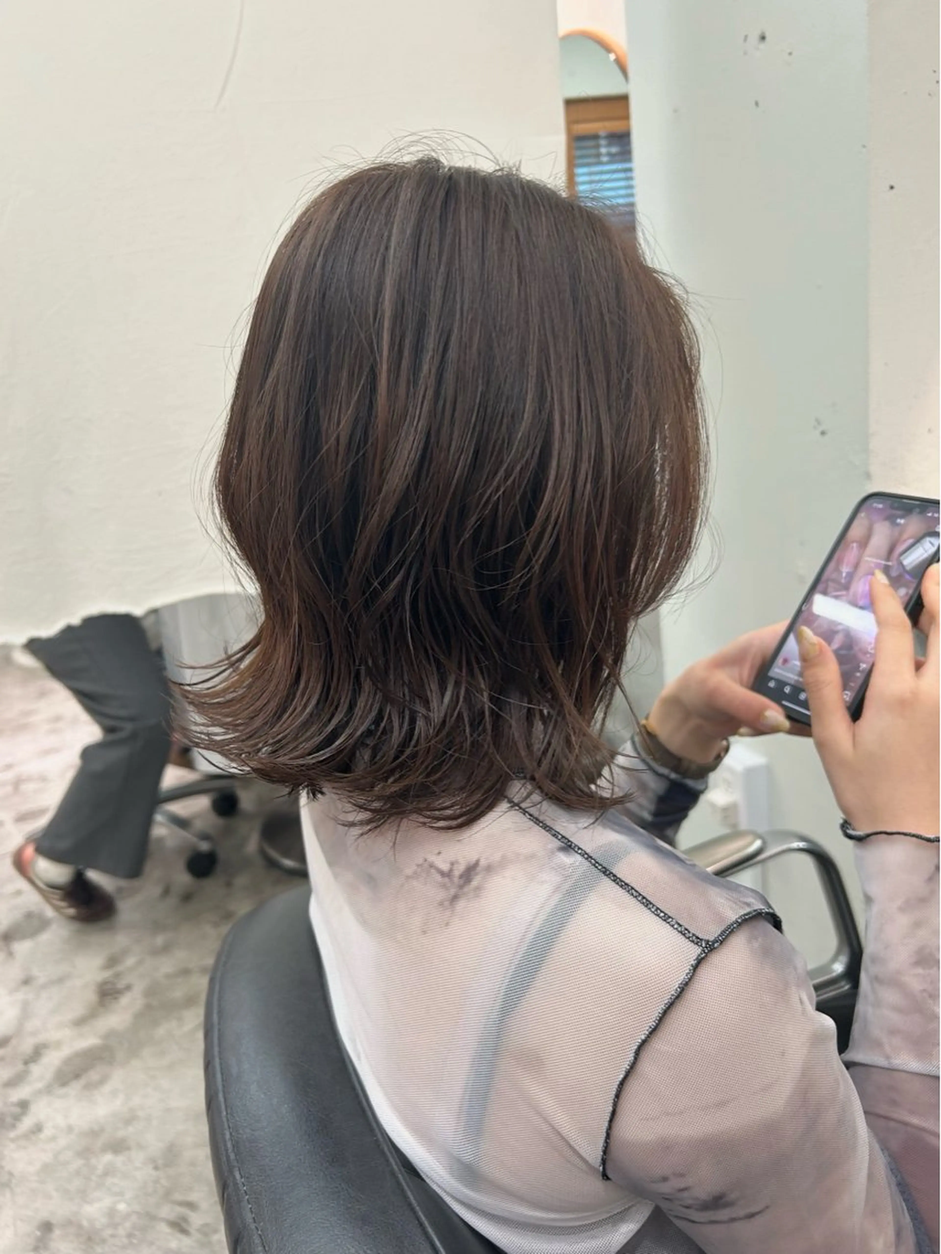 ミディアム パーマ カット パーマ ENIEN MAKE’S 立川所属・ミカ💫/パーマ/ ボブ/暖色カラーのヘアスタイル