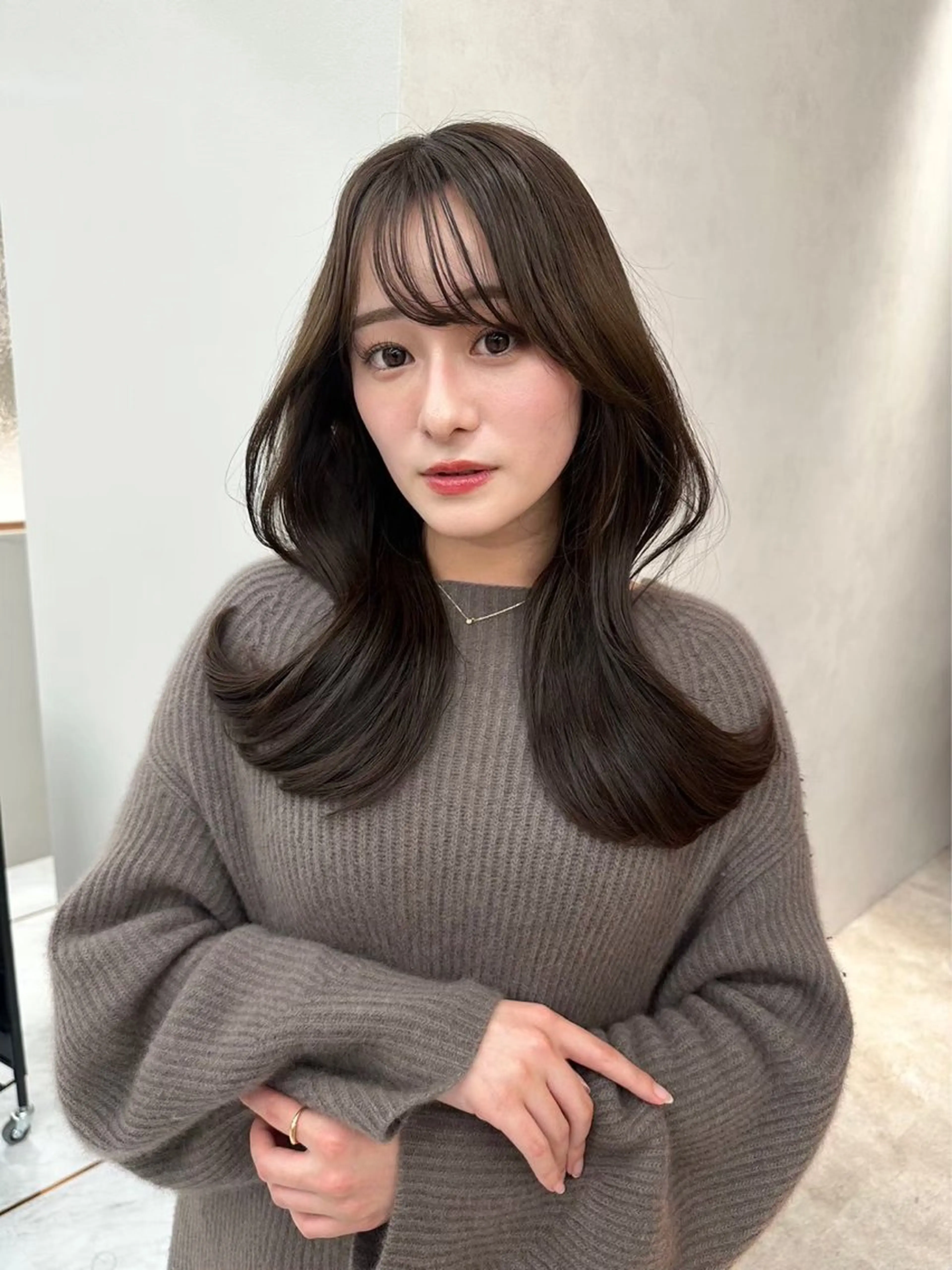 セミロング カラー カット ヘアカラー トリートメント 池袋/韓国風レイヤー 髪質改善【ugen】のヘアスタイル