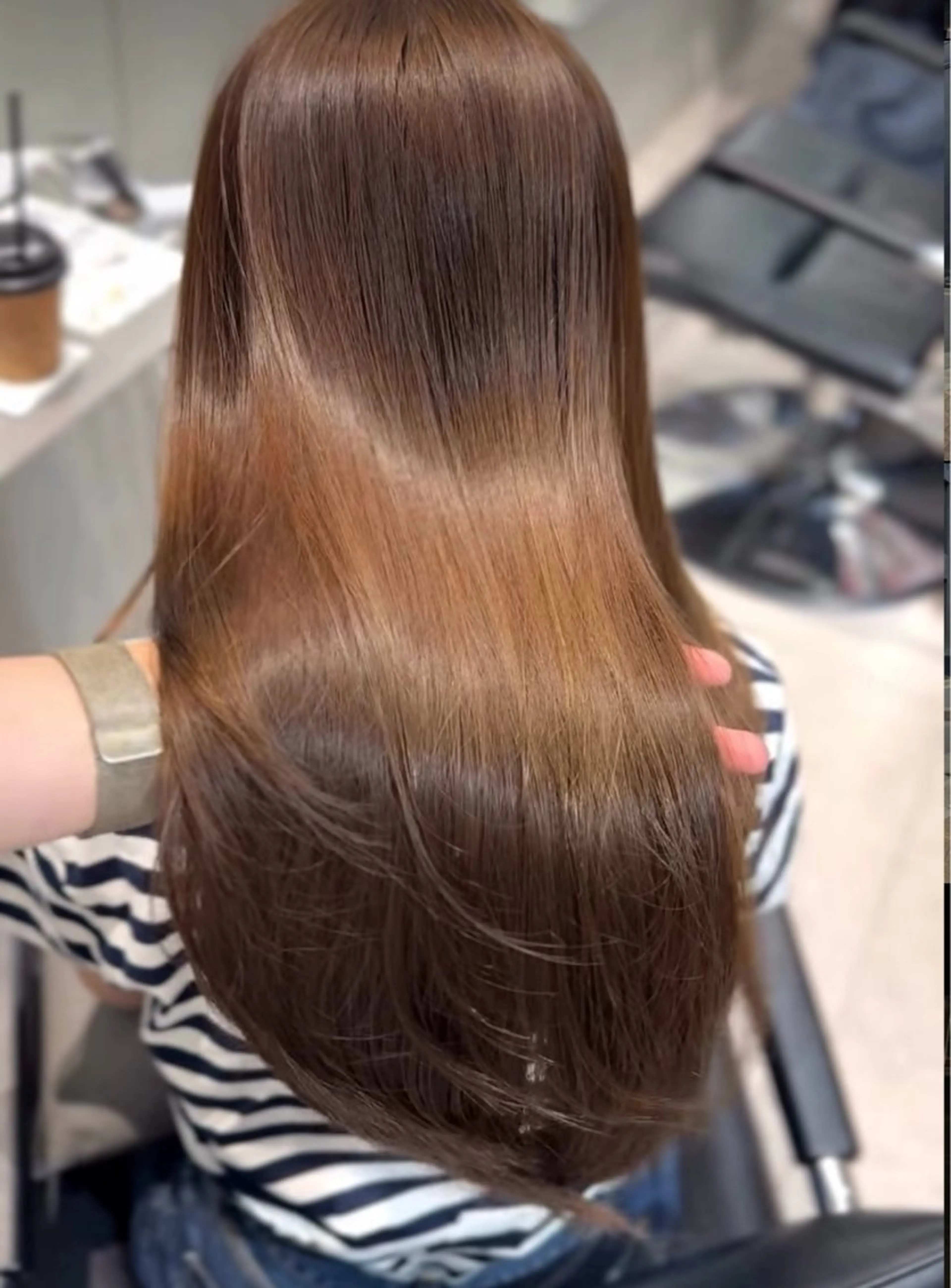 ロング カラー 髪質改善 縮毛矯正 ヘアカラー 縮毛矯正 トリートメント 表参道/ハイライト リタッチ/縮毛矯正のヘアスタイル