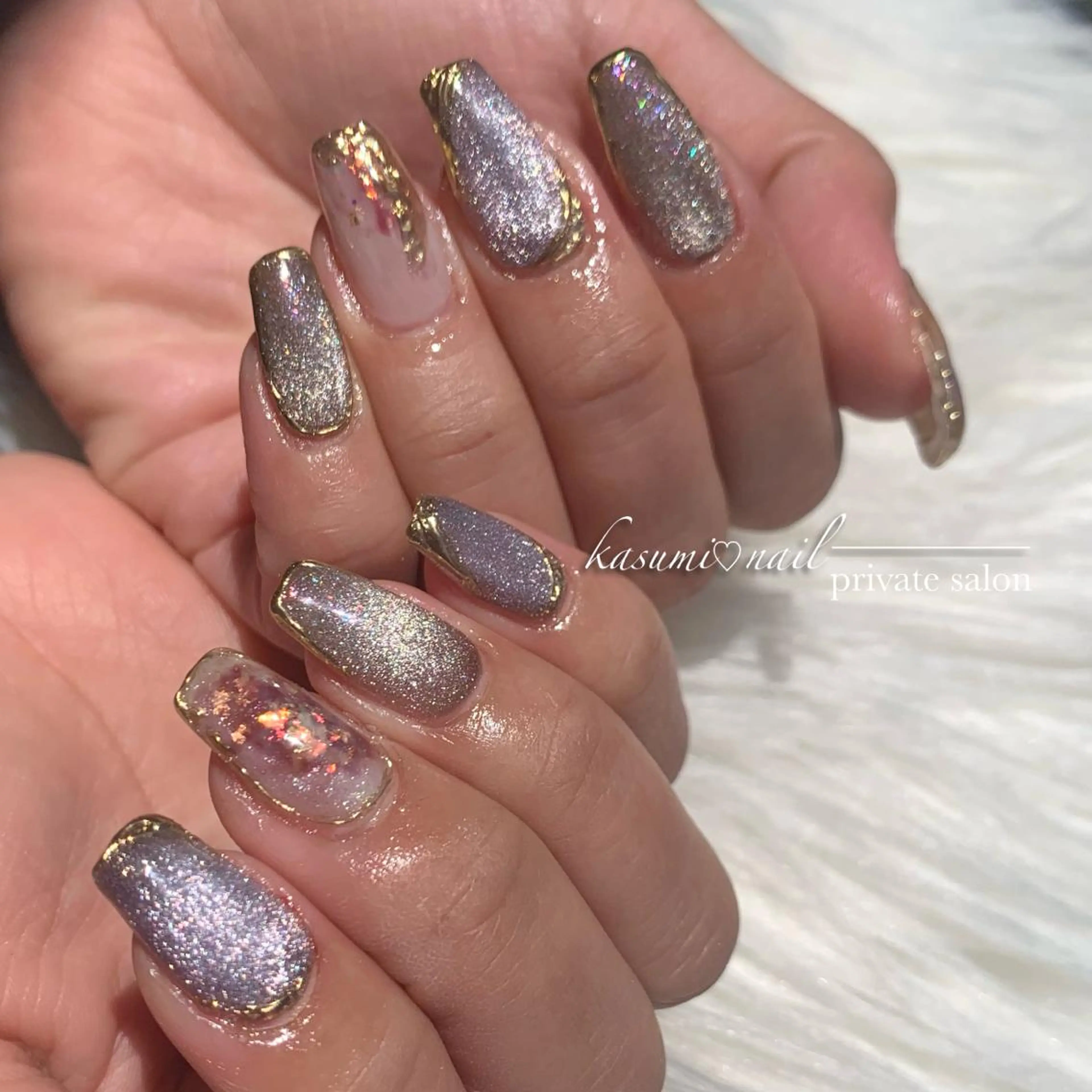 ネイル アートネイル フットネイル フレンチネイル ロングネイル マグネットネイル KASUMI♡ Nailのネイルデザイン