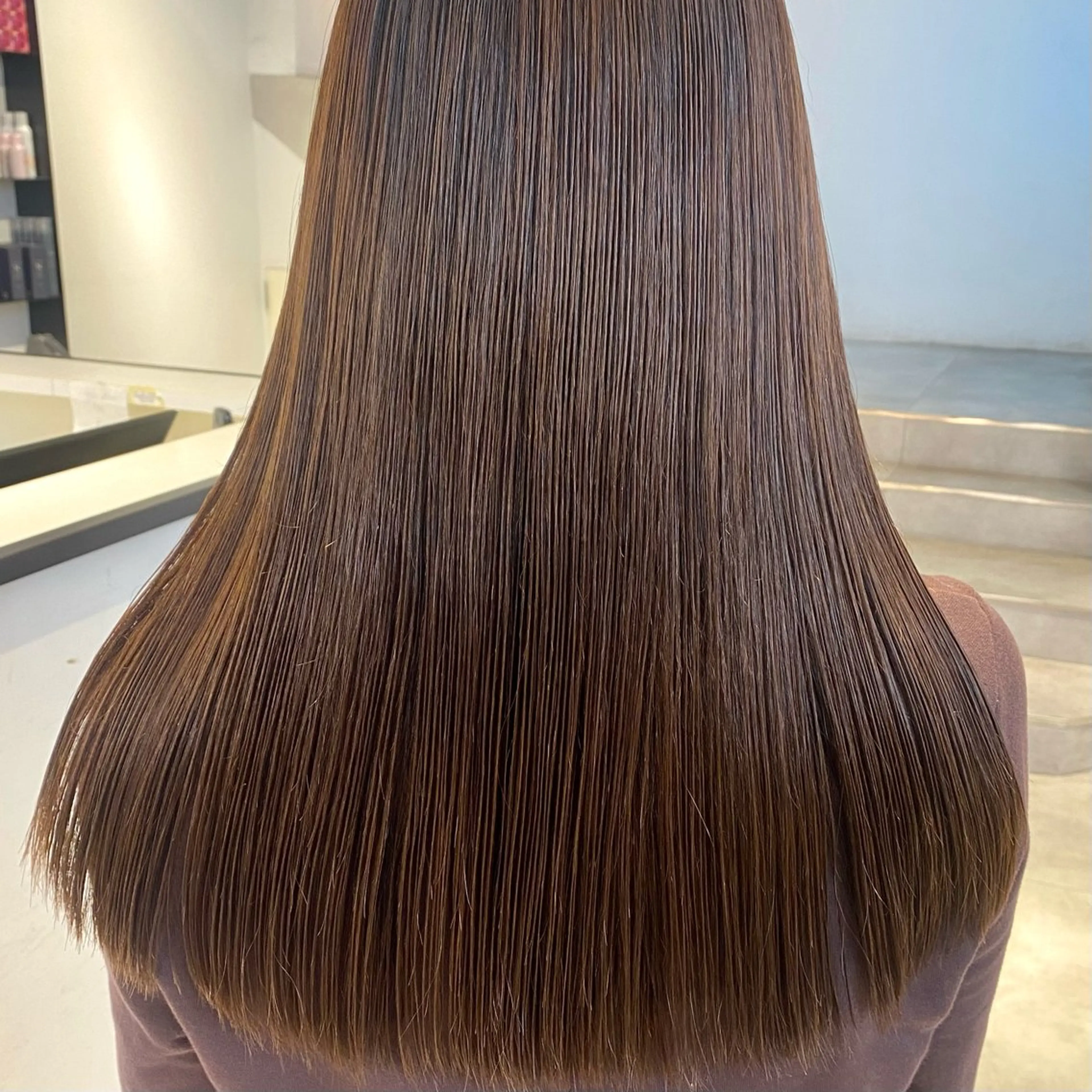 ロング 酸性ストレート・ メンズ 三原 楊子のヘアスタイル