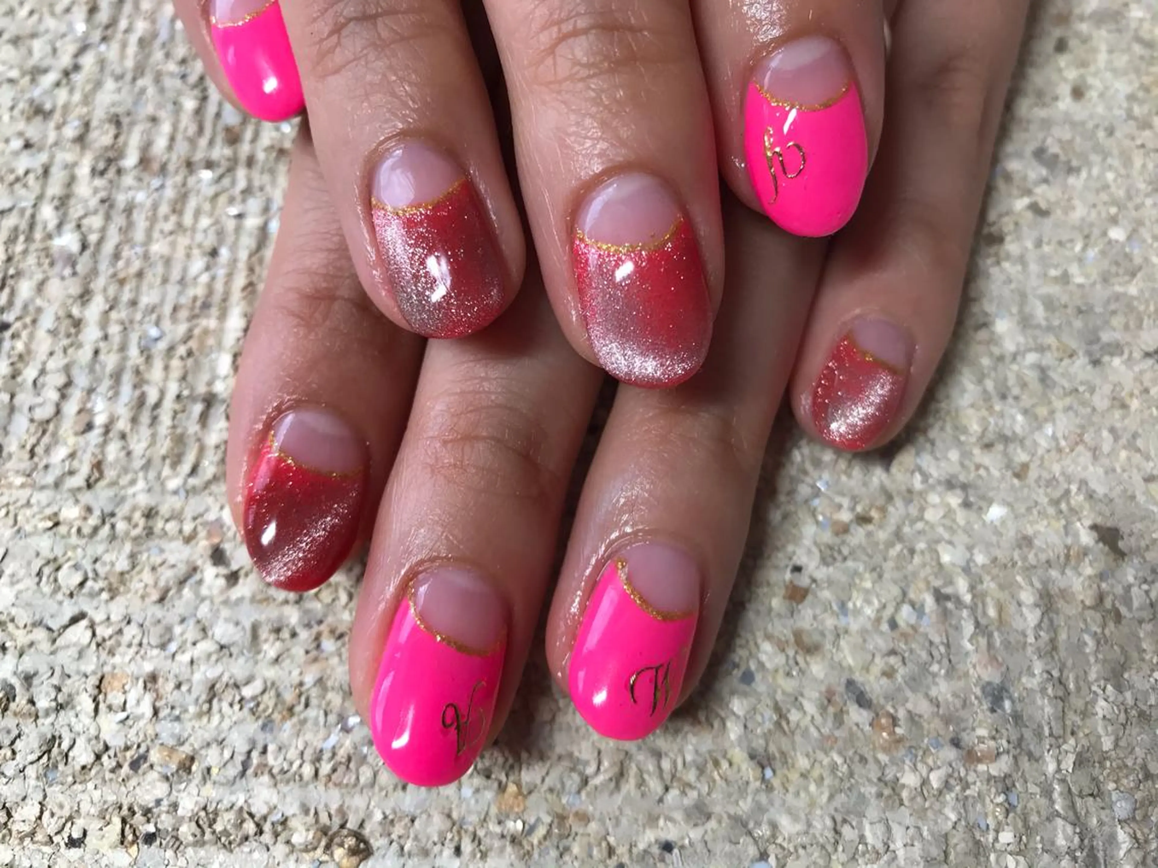 ネイル フレンチネイル マグネットネイル 逆フレンチ Nailist Missaのネイルデザイン