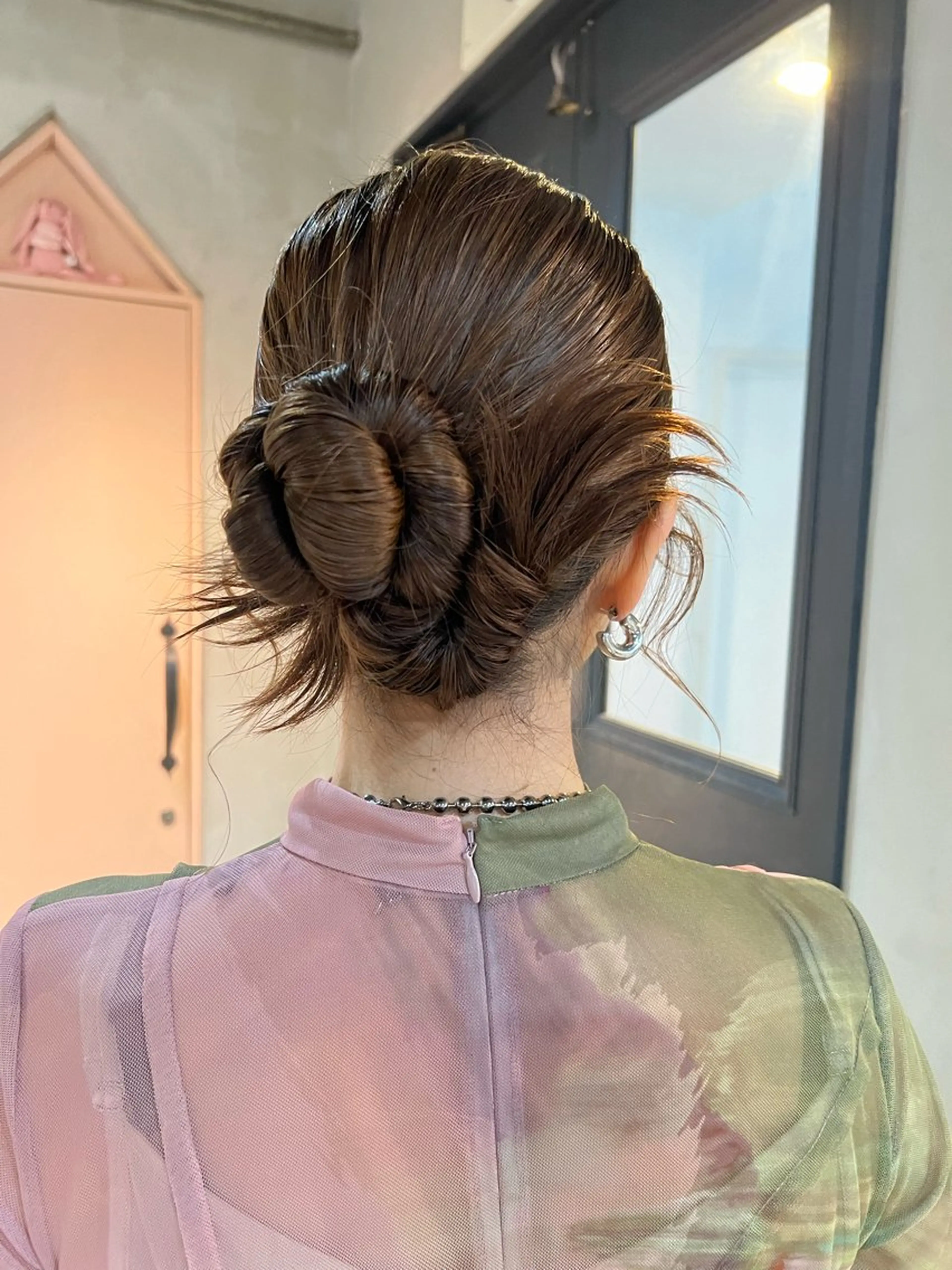 セミロング ヘアアレンジ ヘアセット ツキノキ ミナのヘアスタイル