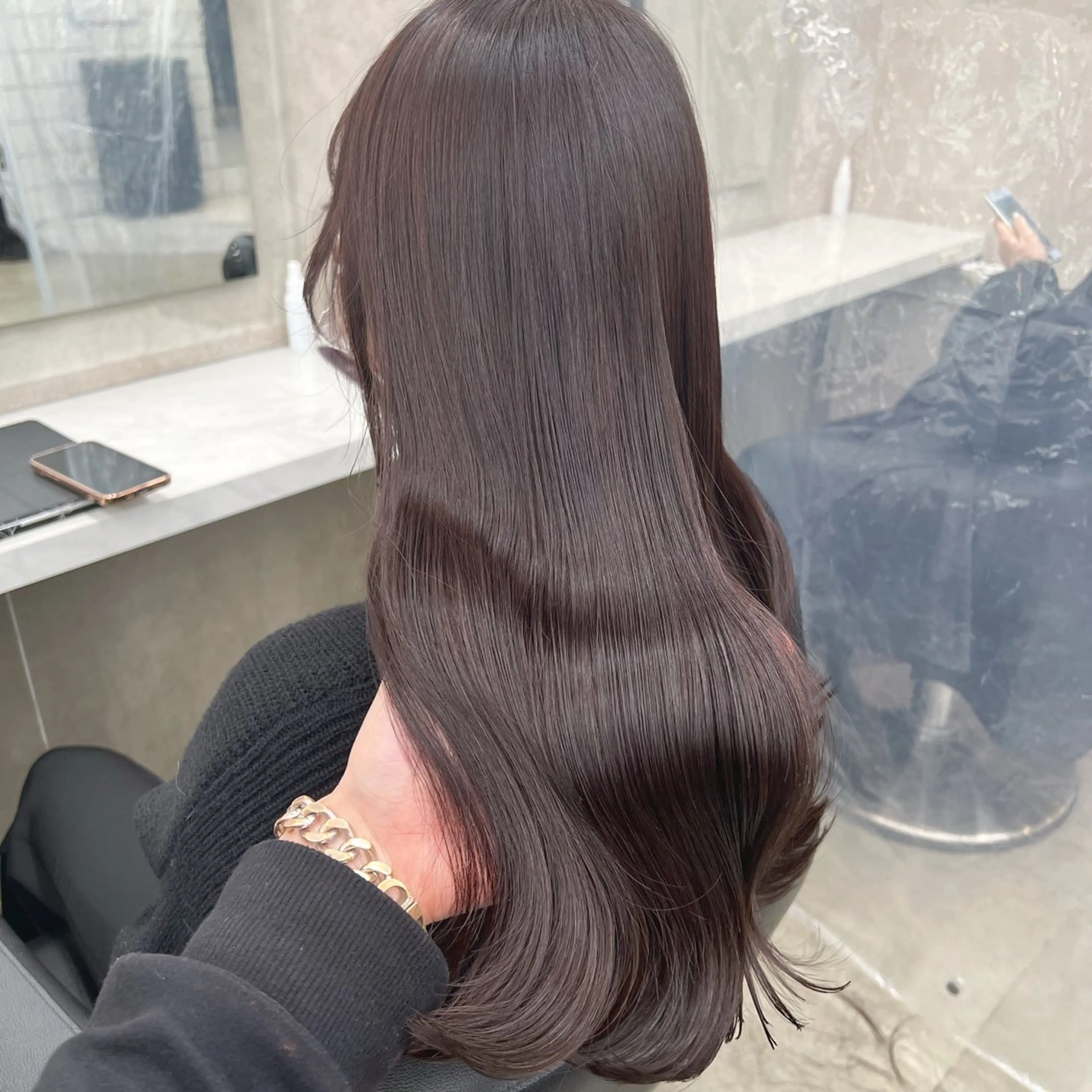 セミロング カラー ヘアカラー トリートメント ヘッドスパ ヘアセット 韓国風ベージュ🤎 赤みなし🌿横浜🤎のヘアスタイル