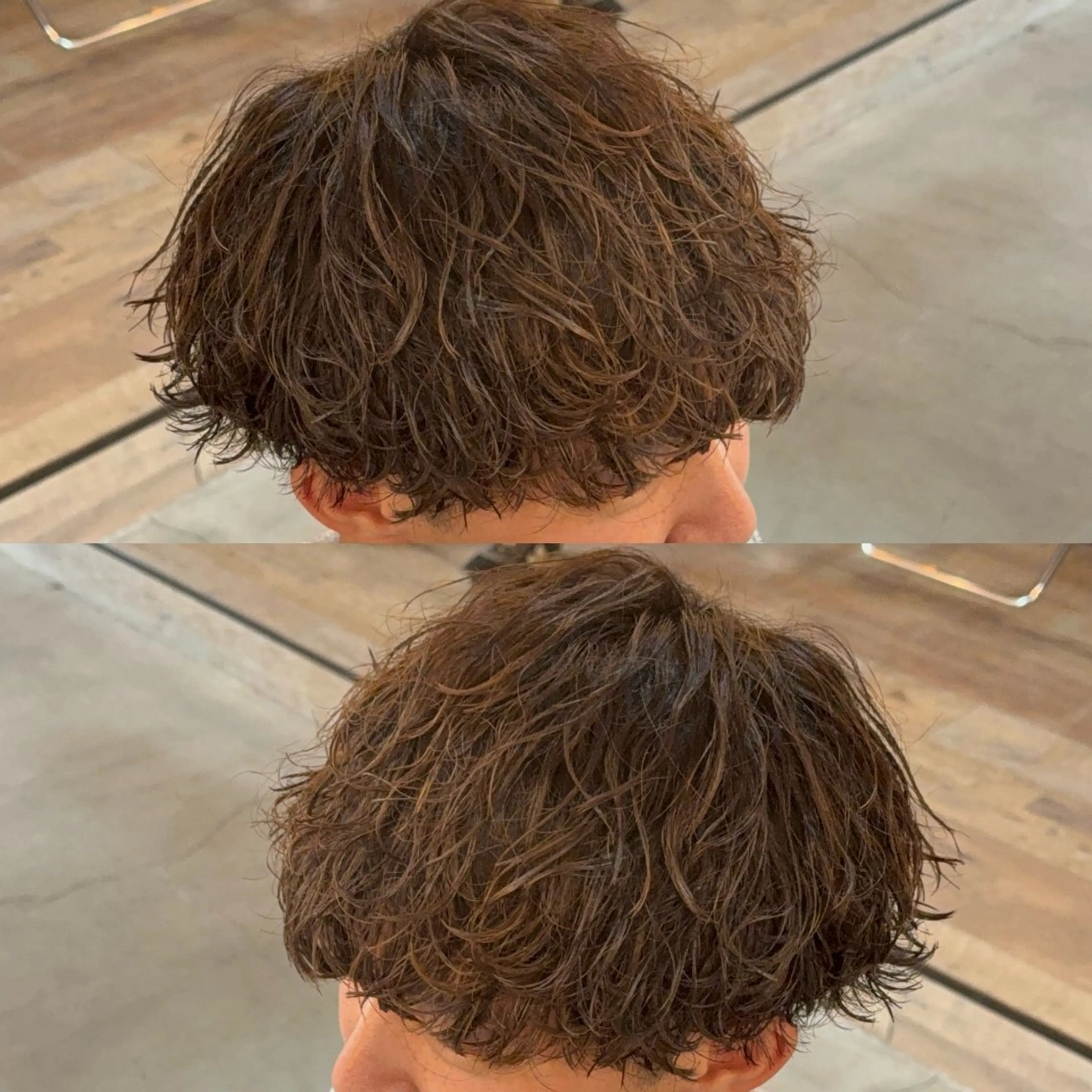 ショート パーマ カット パーマ センターパート職人 店長/TSUBASAのヘアスタイル