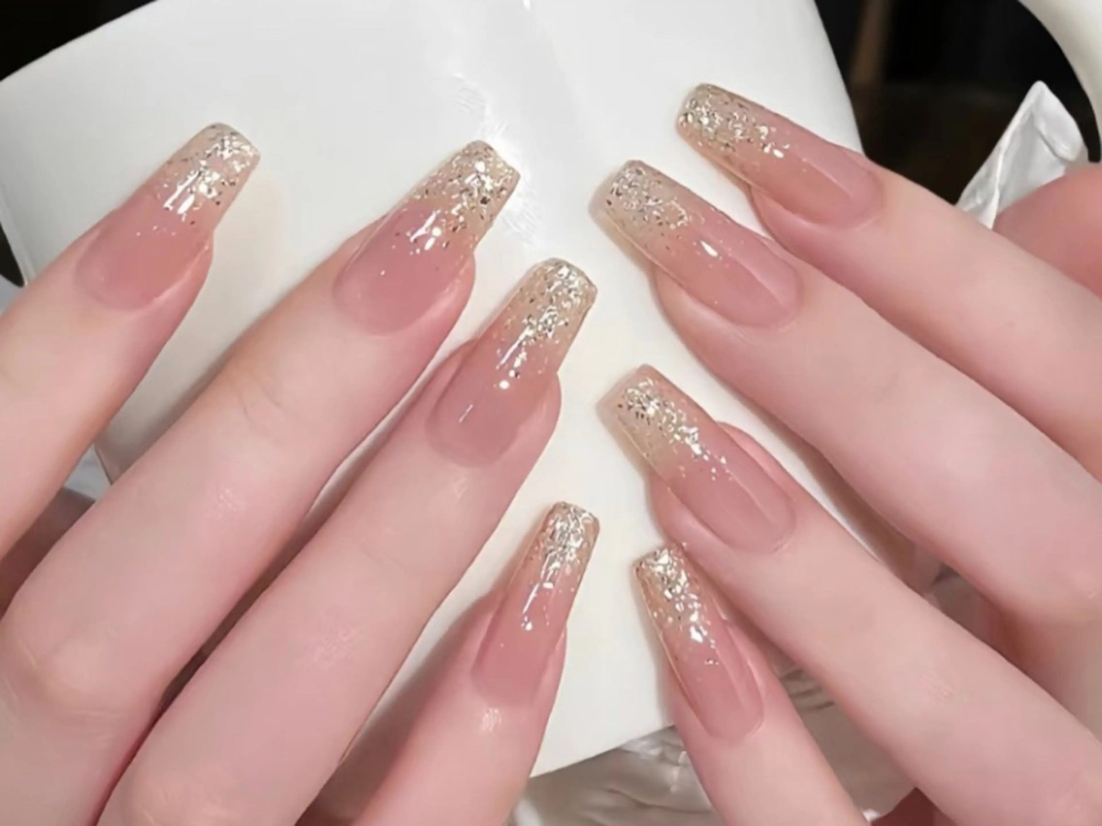 ネイル オーロラネイル チークネイル 長さ出し フットネイル フレンチネイル AND Nail 長さだし専門店のネイルデザイン