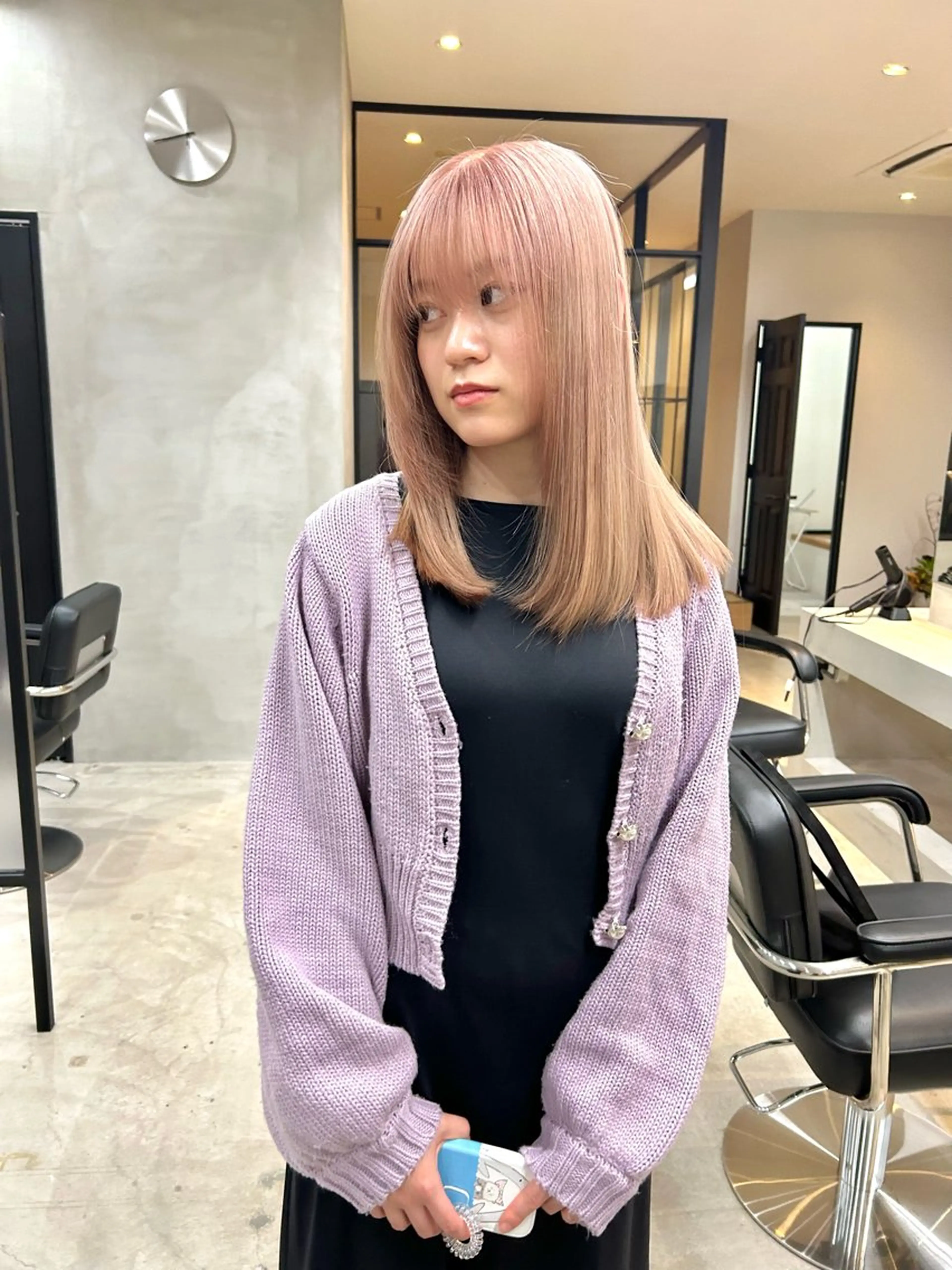 ミディアム カラー ヘアカラー トリートメント mood tatemachiのヘアスタイル