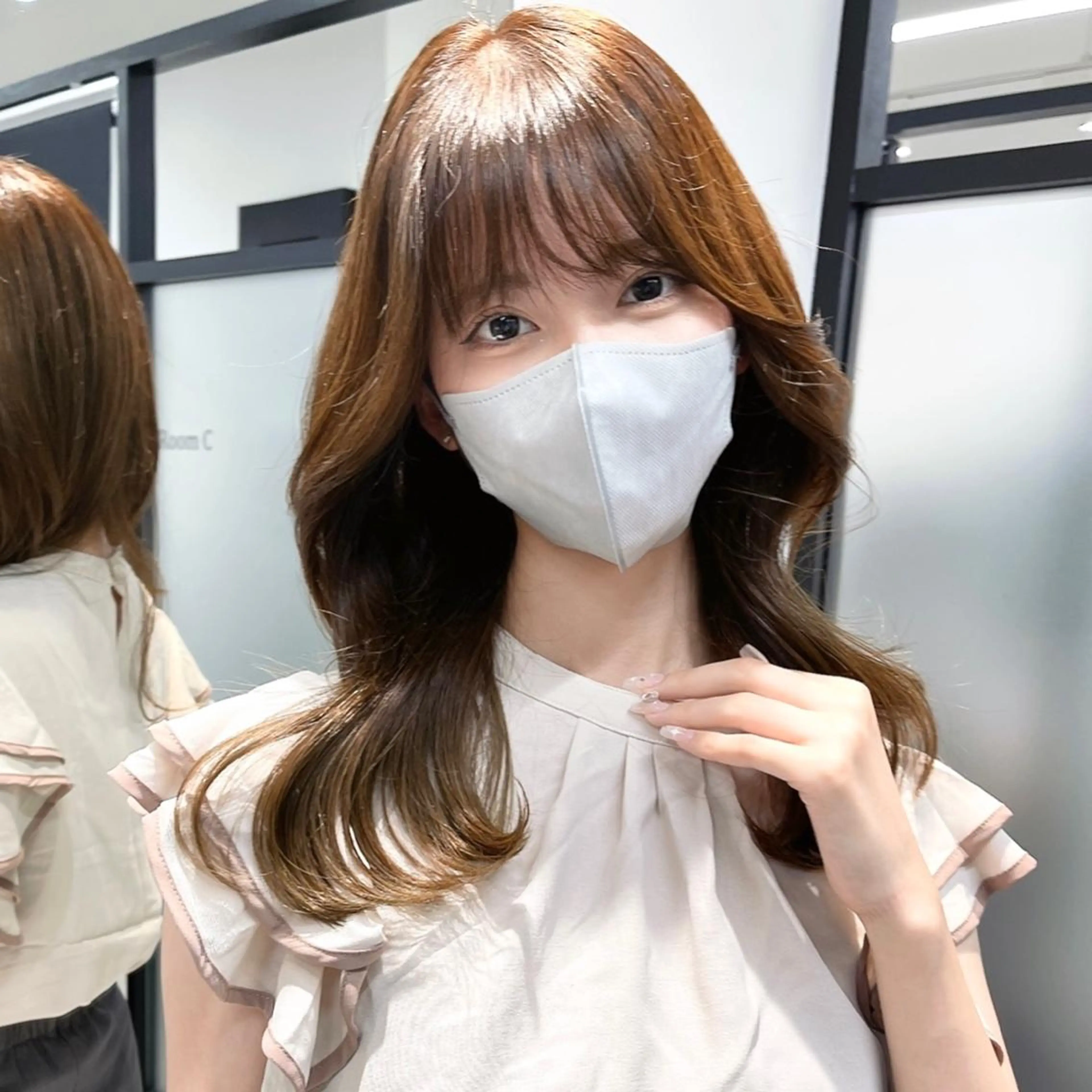 セミロング カット ヘアカラー トリートメント 韓国レイヤーカット 髪質改善▫️水野有真のヘアスタイル