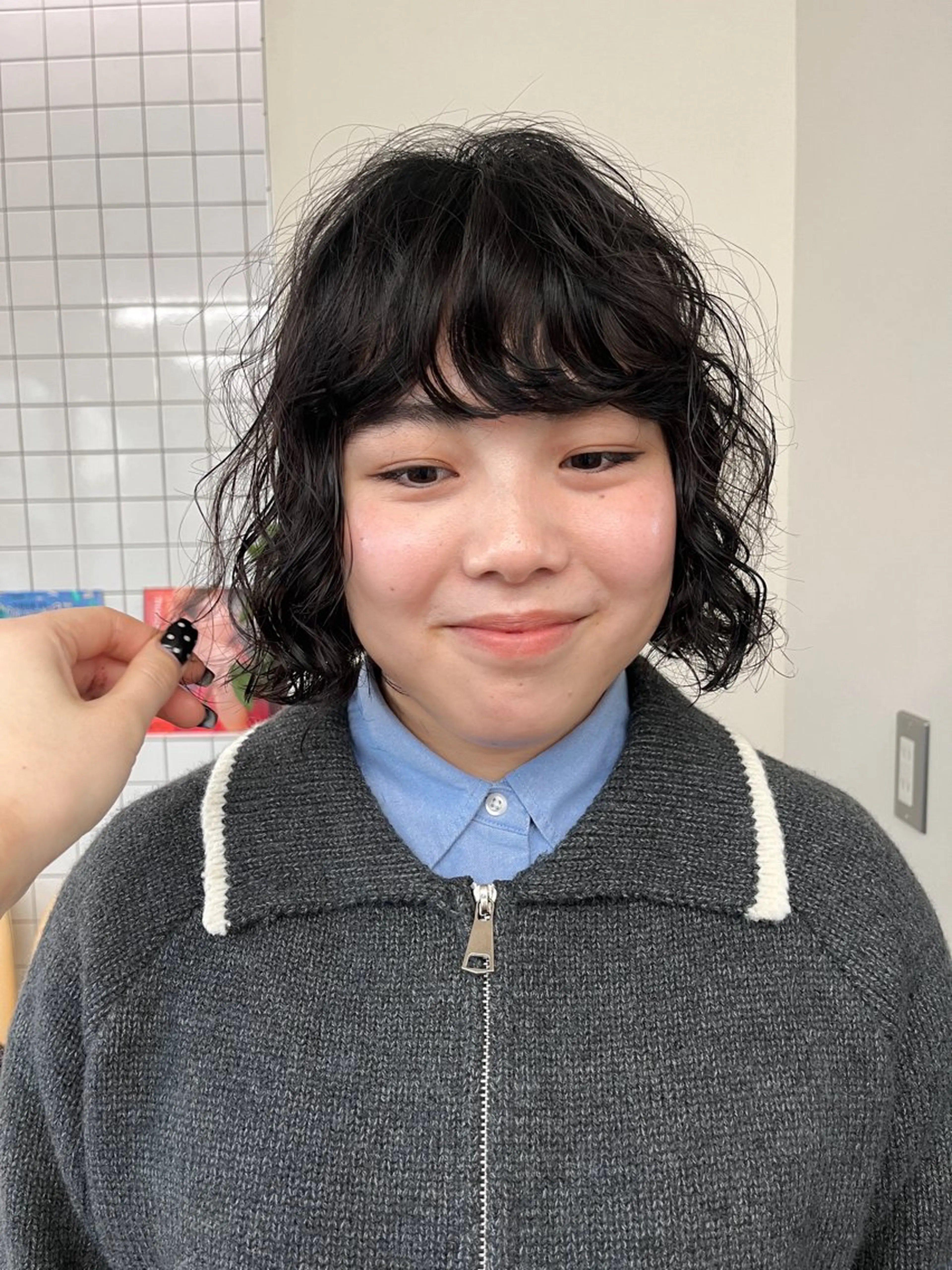 ショート パーマ ボブ カット ヘアカラー パーマ ボブパーマ/パーマ ウルフパーマのヘアスタイル