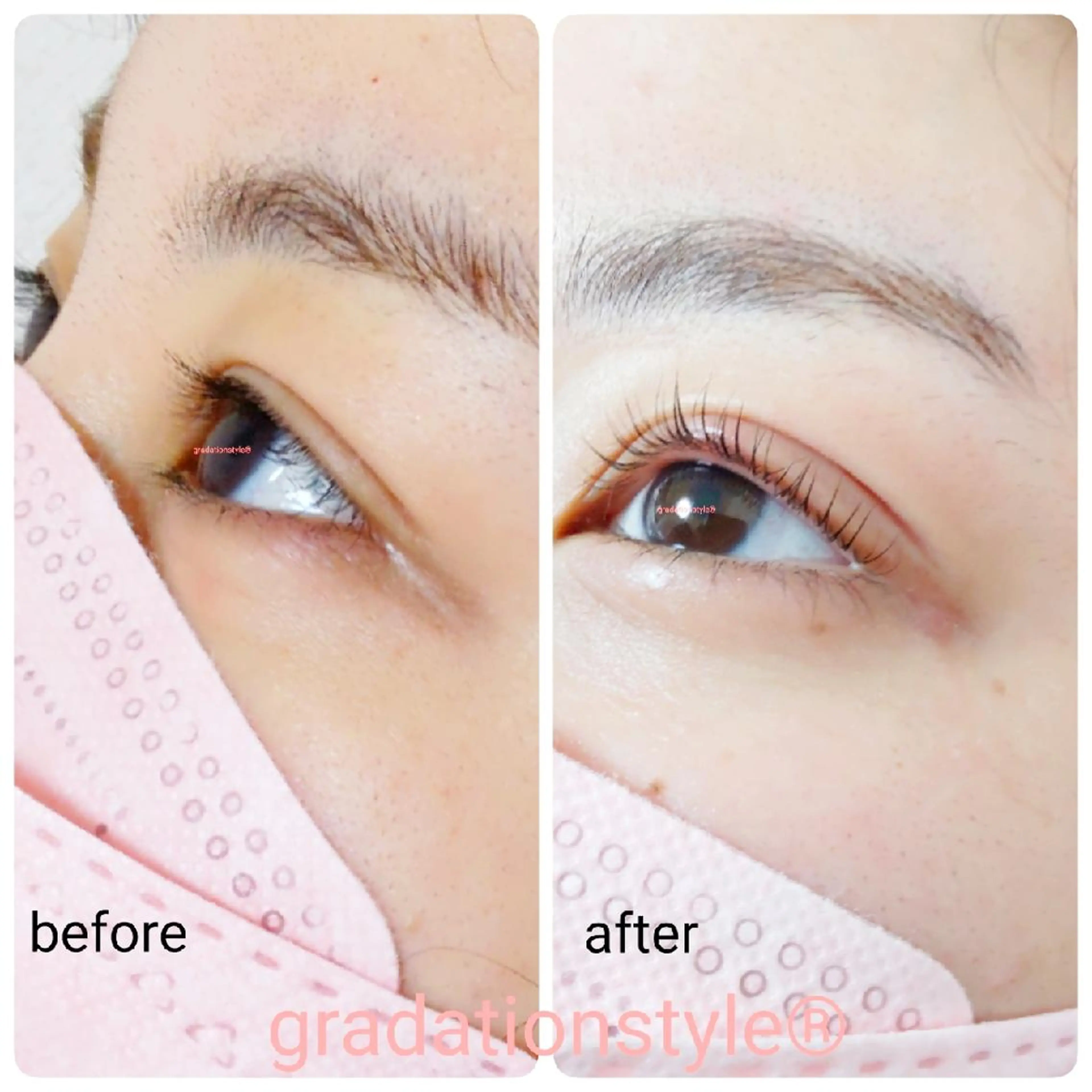 マツエク・マツパ パリジェンヌラッシュリフト まつげパーマ 一重×まつ毛パーマ 🎼グラデーション スタイル札幌♫*✧のマツエク・マツパデザイン