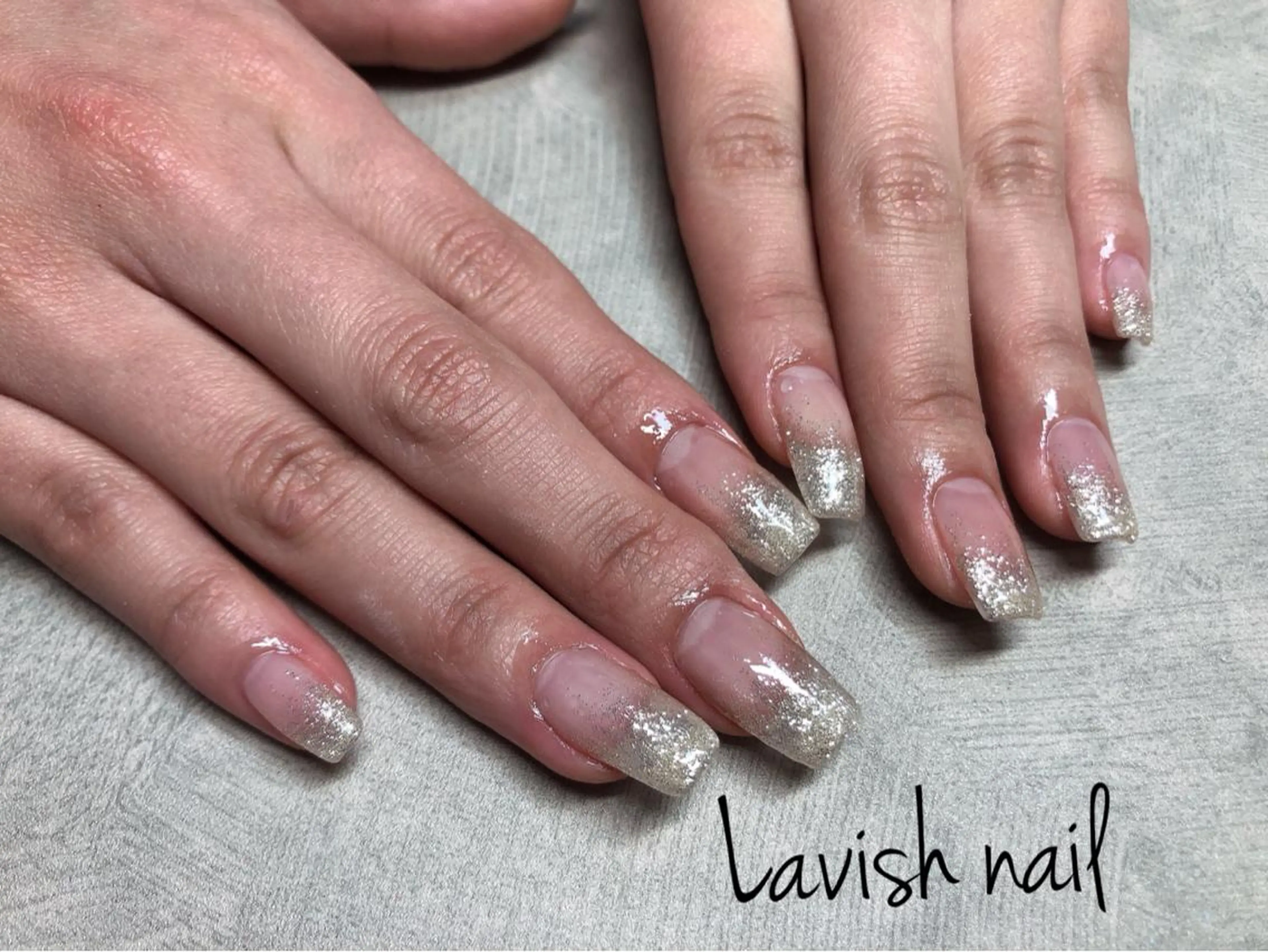 ネイル グラデーション ラメ(グリッター) ラメグラデーション スカルプネイル ハンドネイル Lavish nailのネイルデザイン