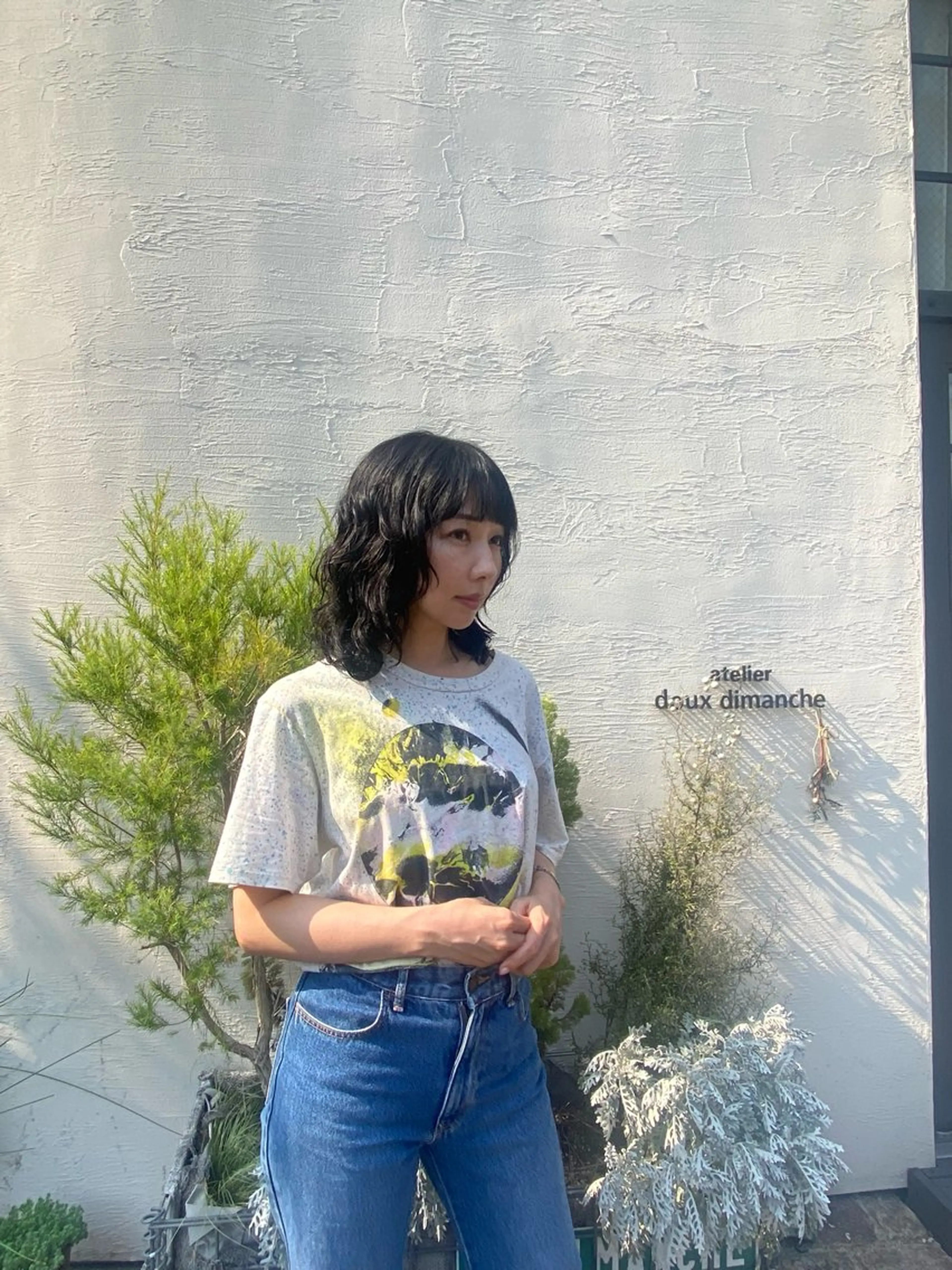 ミディアム パーマ ミディアムパーマ 顔まわりレイヤー レイヤーカット atelier doux dimanche（アトリエ・ドゥー・ディマンシュ）所属・Fukamiレイヤー 透明感カラーのヘアスタイル