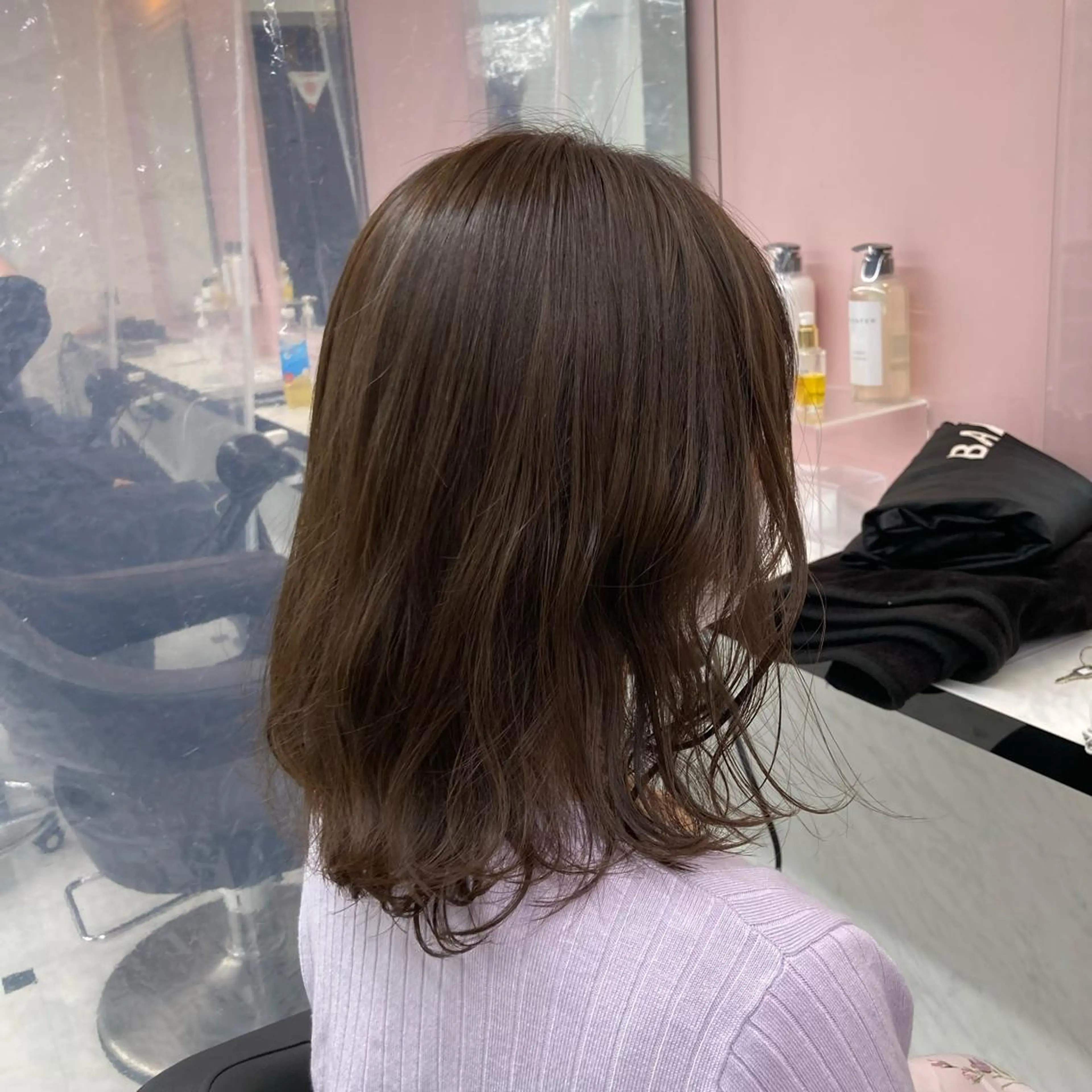 セミロング カラー 似合わせカット ❤️赤み消し 上品カラー❤️のヘアスタイル