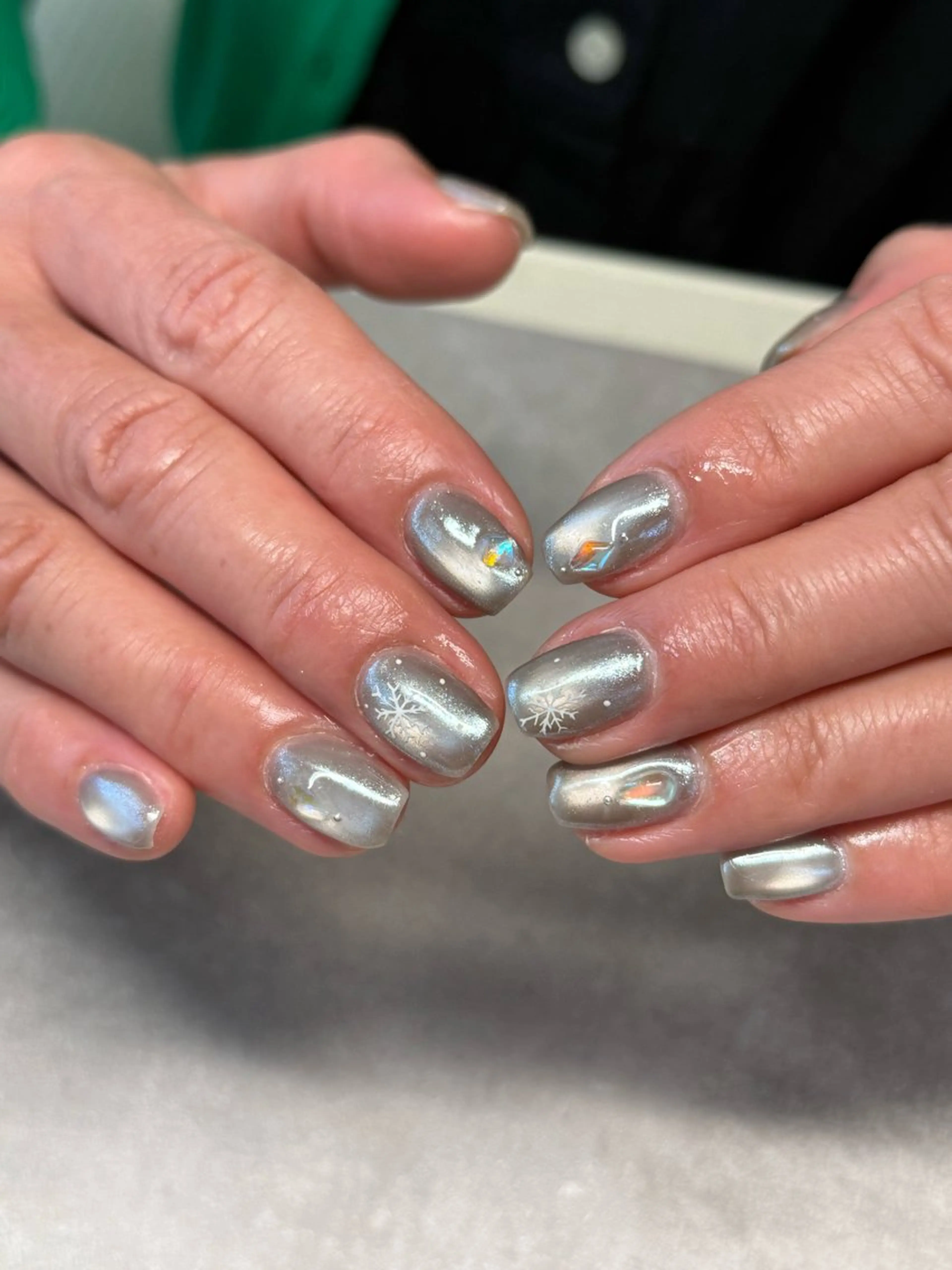 ネイル マグネットネイル 冬ネイル ハンドネイル nailroom amyのネイルデザイン