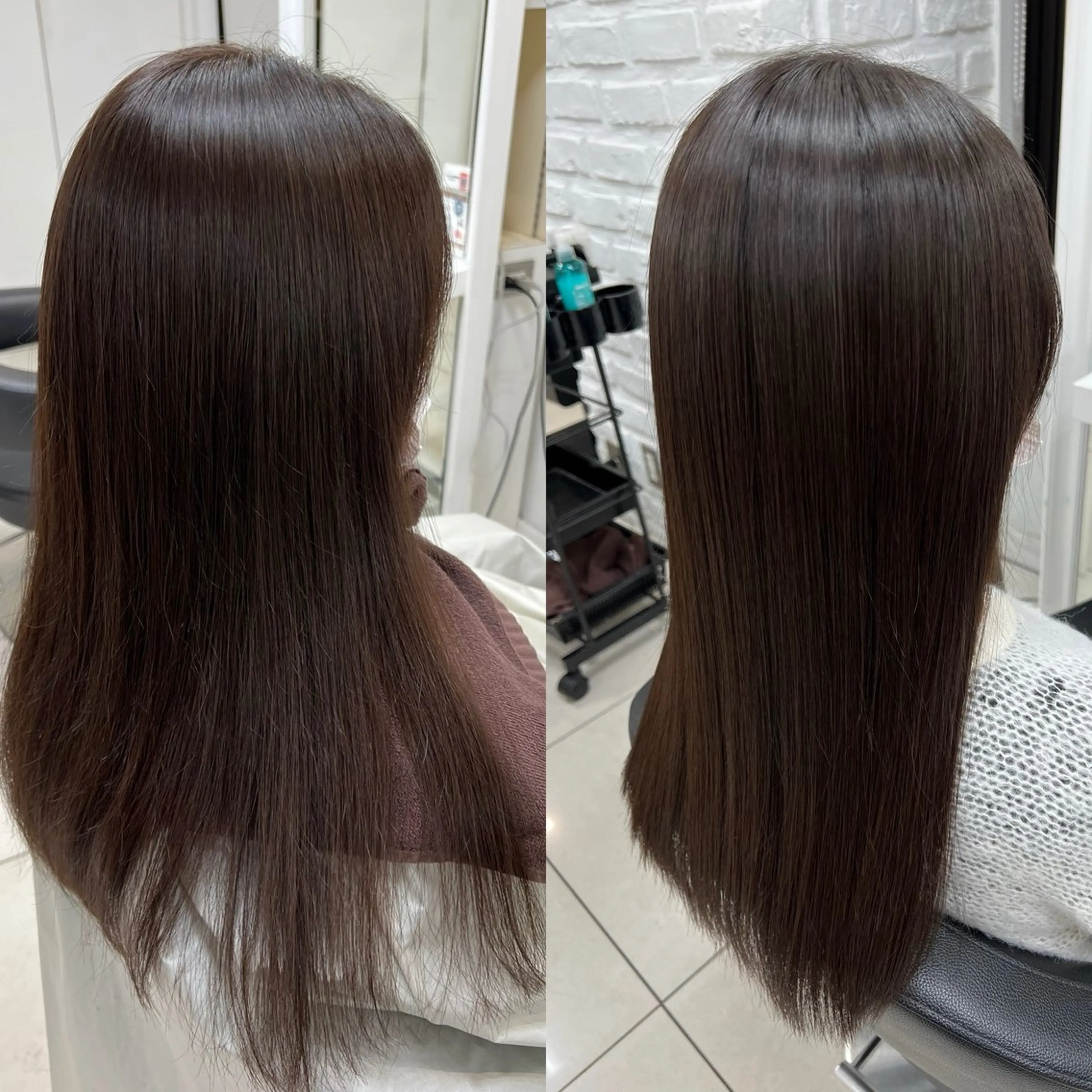 ロング カット 縮毛矯正 トリートメント 染野 匠のヘアスタイル