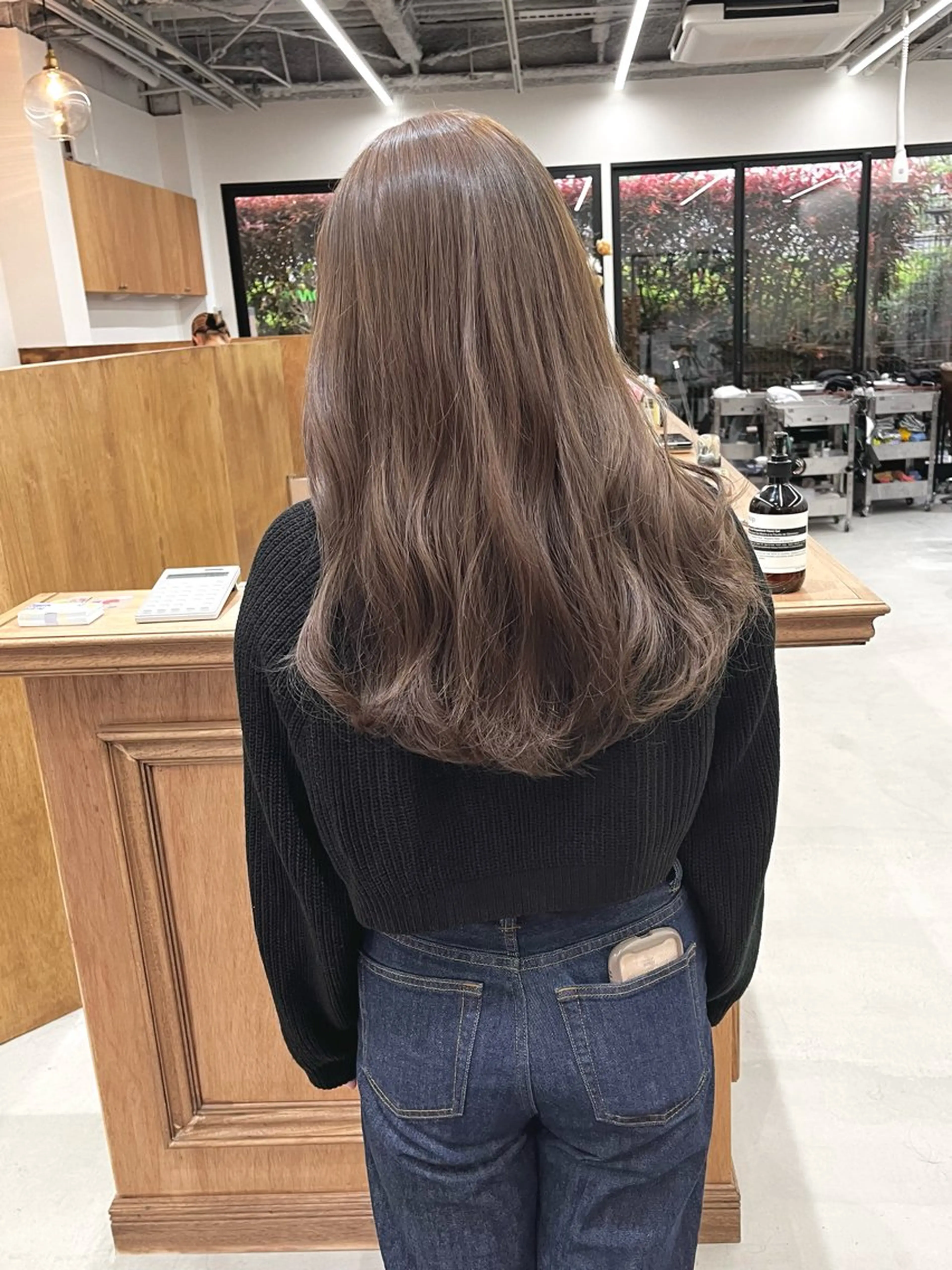 ロング カラー ヘアアレンジ ブリーチ ダブルカラー グレージュ ブリーチなしカラー カット ヘアカラー トリートメント ena/ブリーチなし 暖色・ベージュ🎀のヘアスタイル