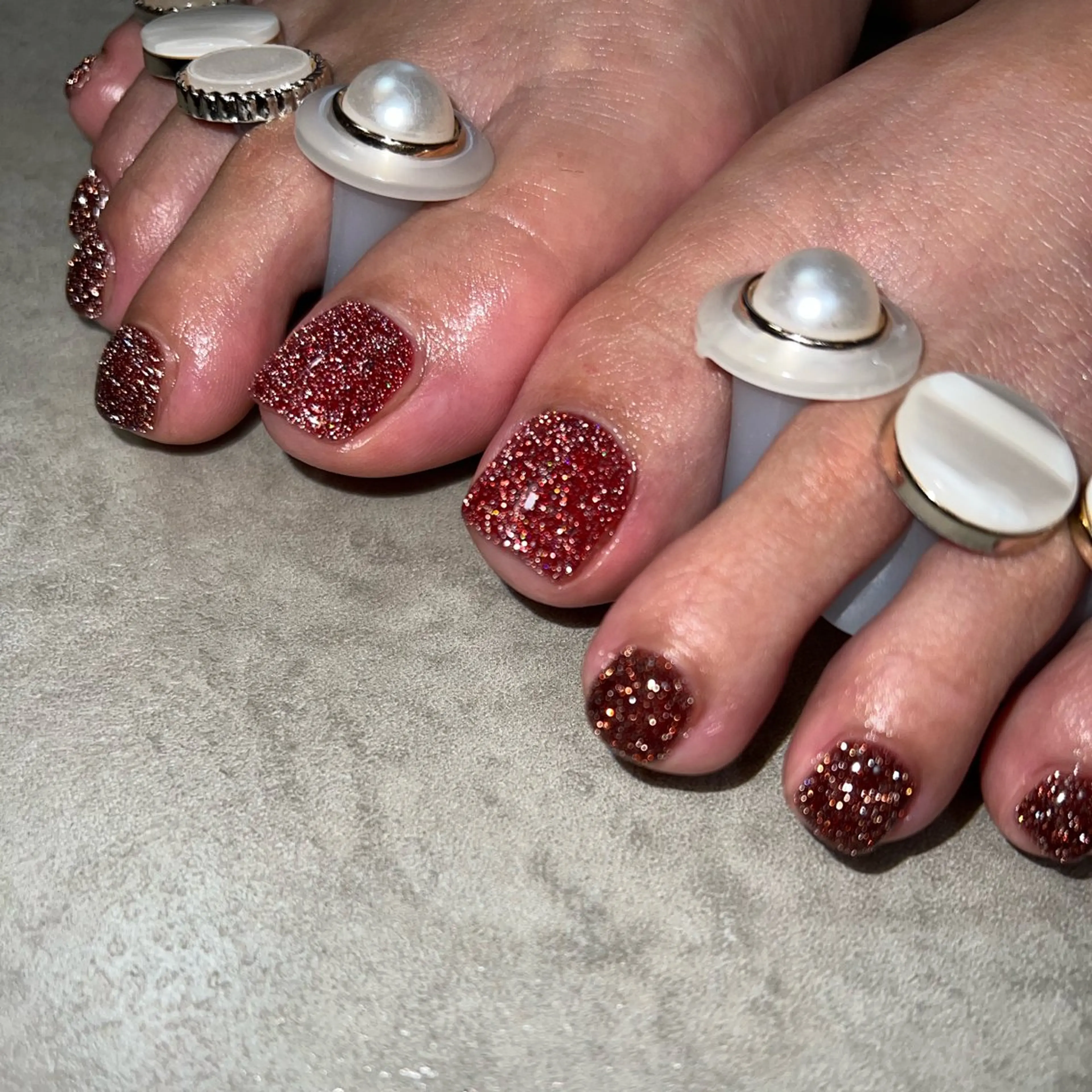 ネイル ラメ(グリッター) フットネイル Nail Salon&School REPLENDA所属・REPLENDA/ azusa(石井梓)のネイルデザイン