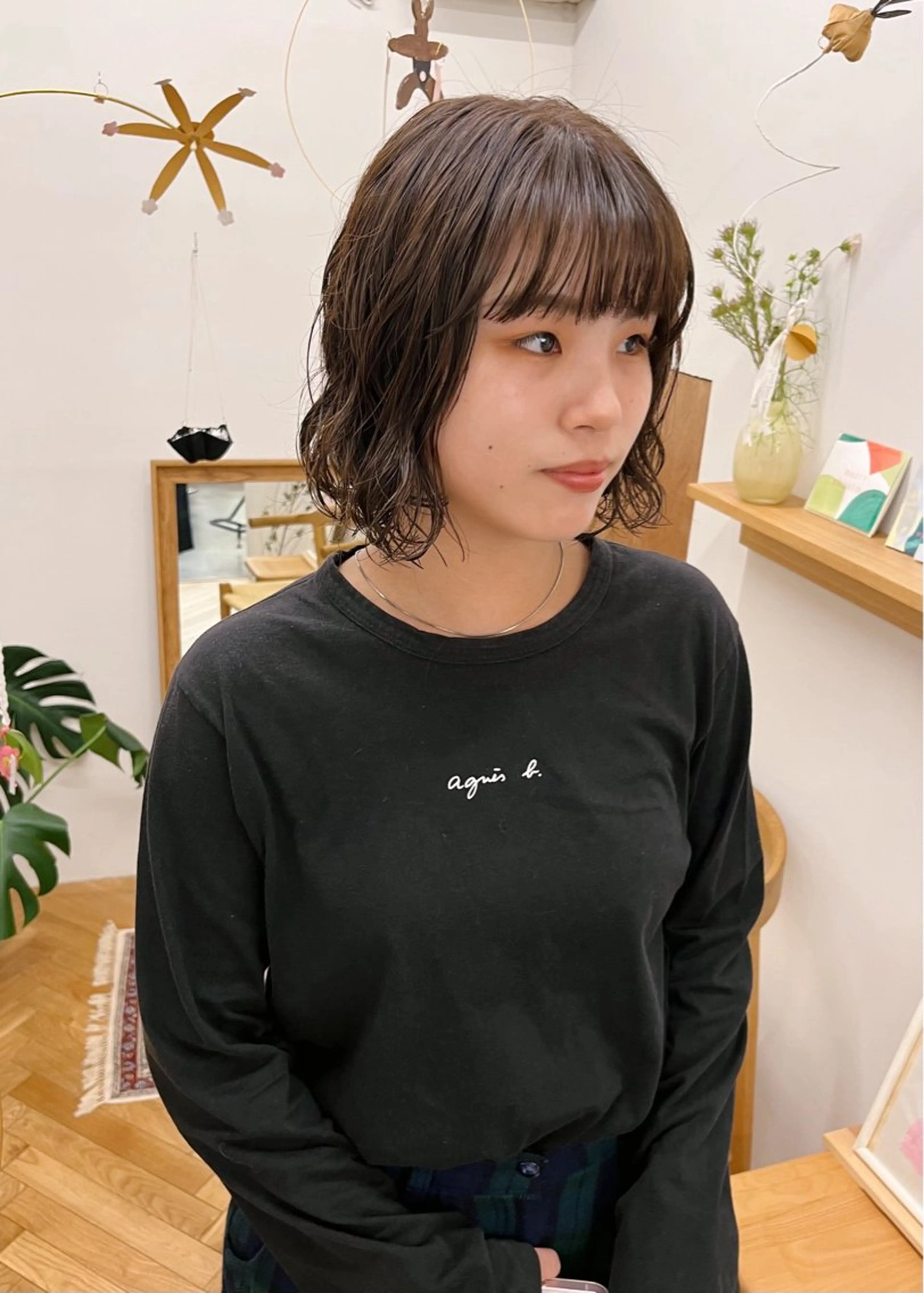 ショート パーマ ボブ パーマ 西山 紗耶香🪽 透明感カラー/ボブのヘアスタイル