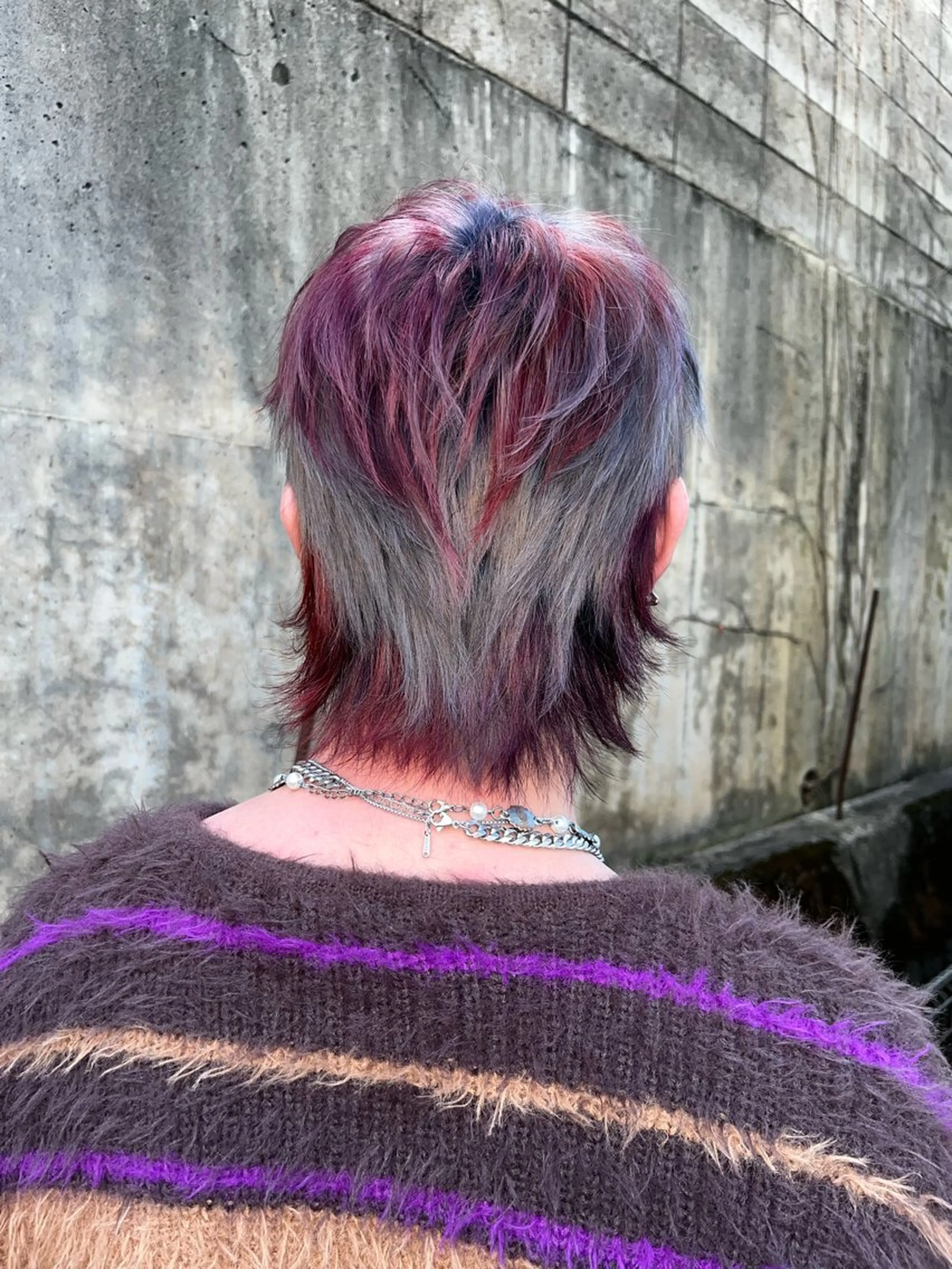 カラー ウルフとハイトーン オタク美容師のユウトのヘアスタイル