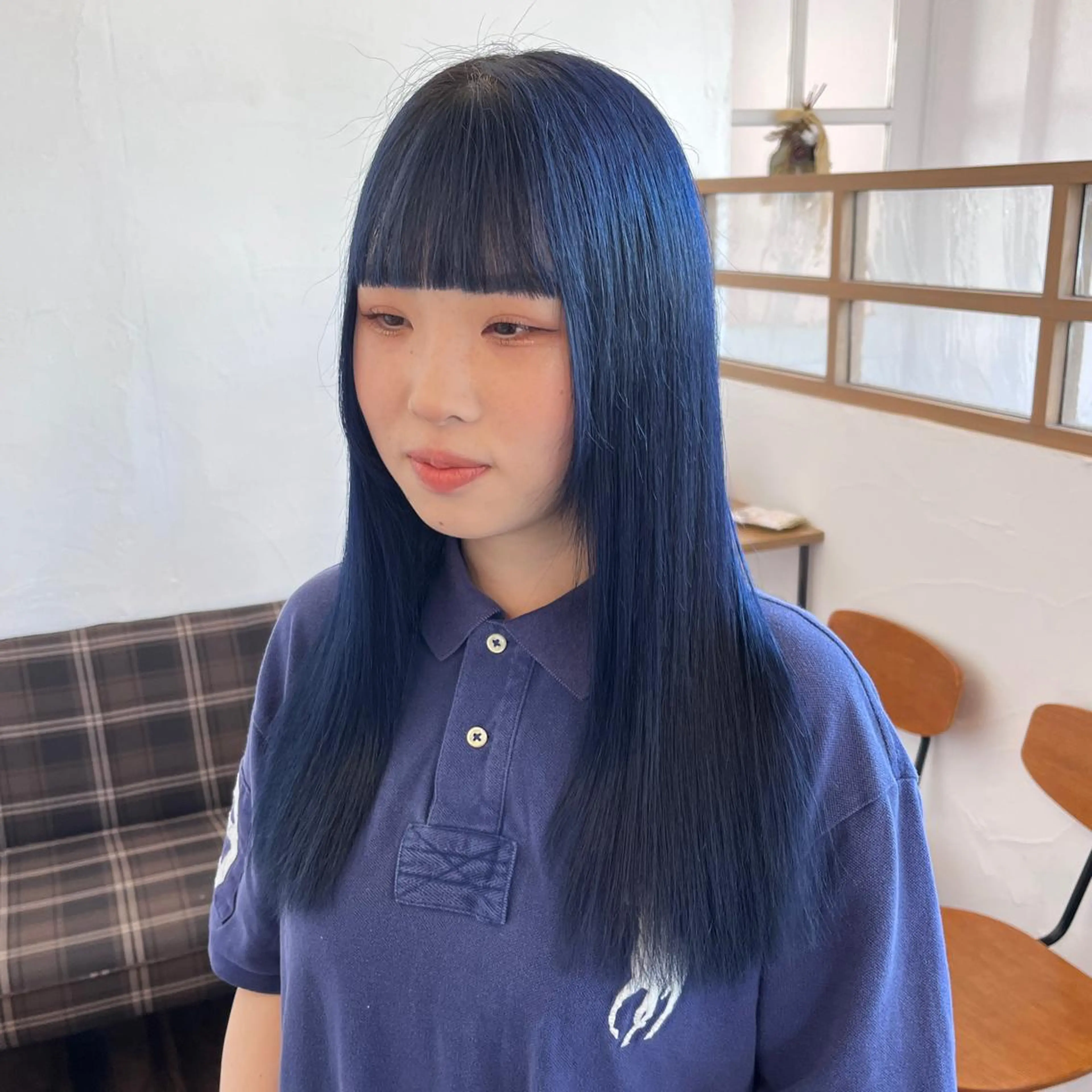 ロング カラー ブルーカラー ネイビーカラー 伊藤ゆかり/髪質改善 /透明感カラーのヘアスタイル