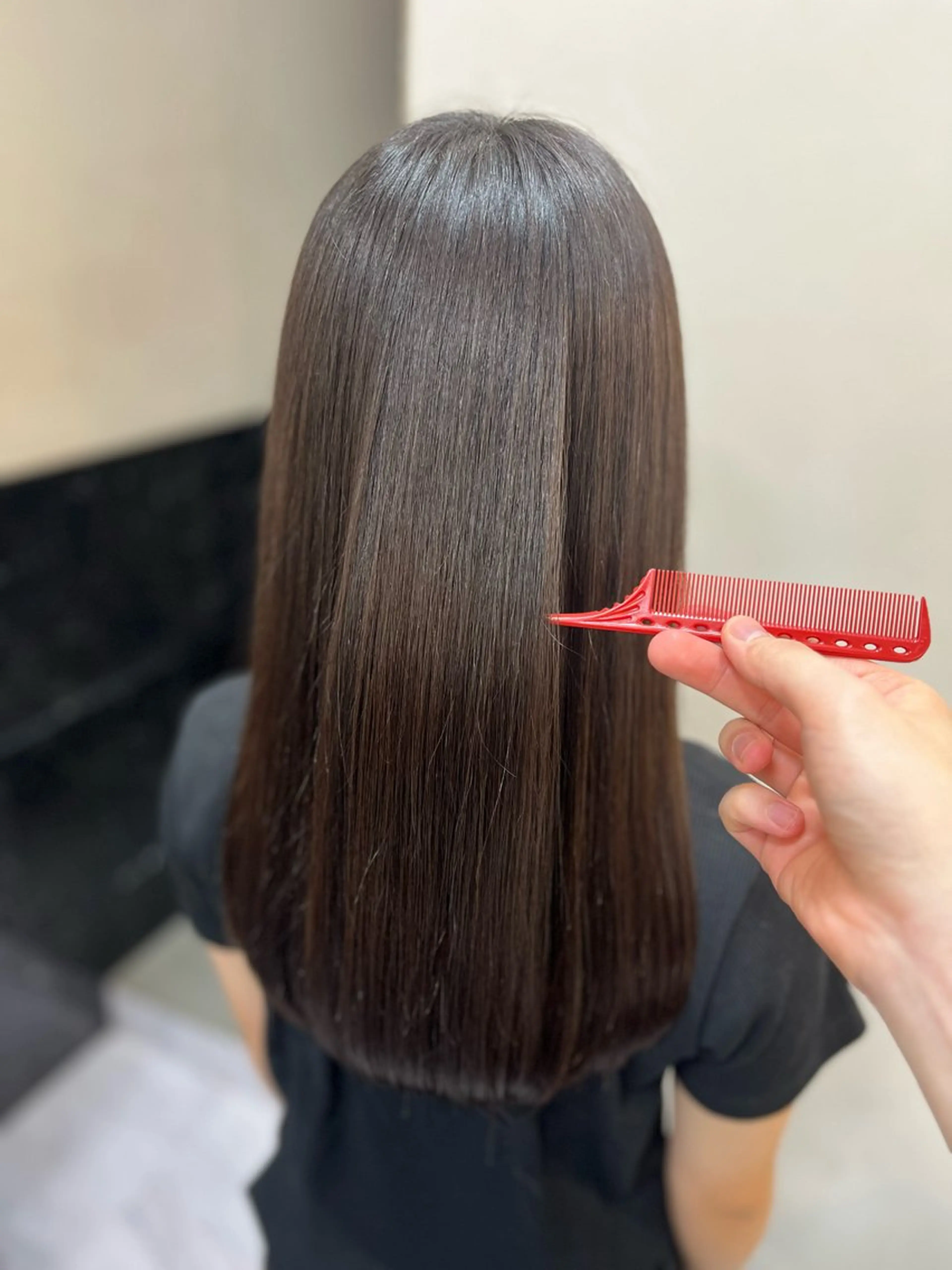 セミロング 縮毛矯正 トリートメント ☘️上村 歩夢☘️ メンズカットモデルのヘアスタイル