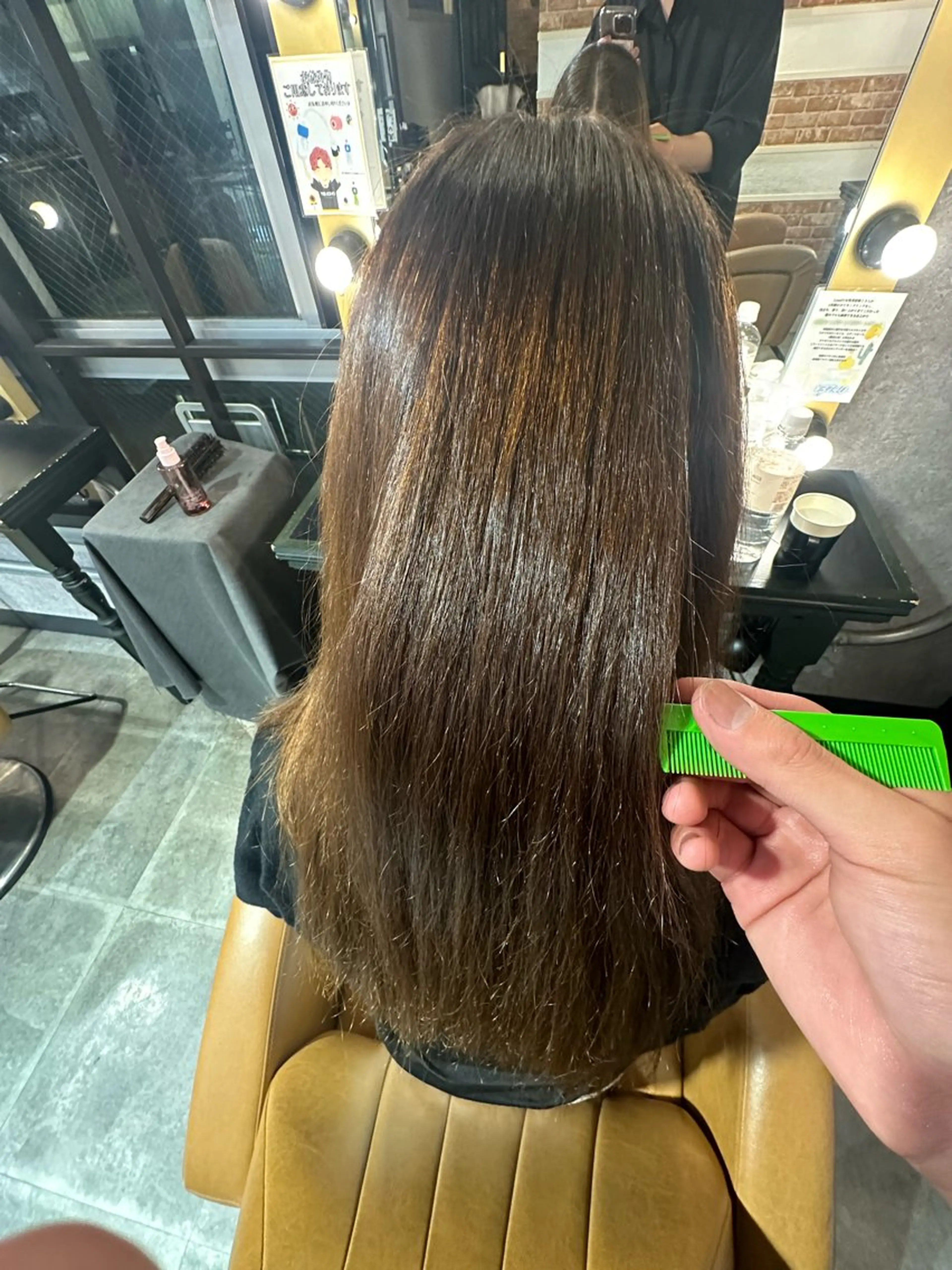 ロング カラー パーマ 縮毛矯正 縮毛矯正 Lond rouge所属・💚銀座/ミディアム /美髪矯正/芦川💚のヘアスタイル