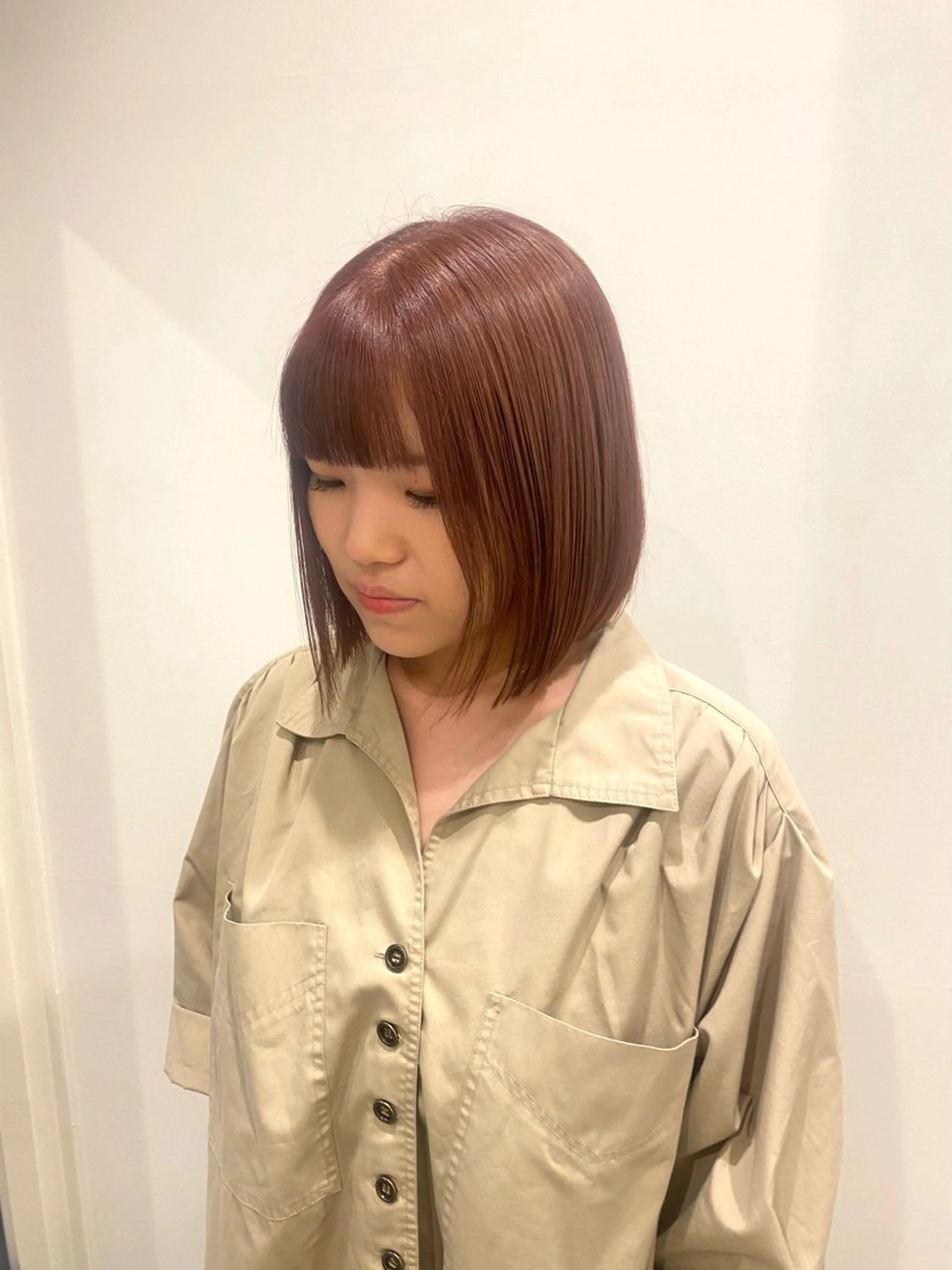 ミディアム カラー ベージュカラー ブリーチ オレンジ オレンジベージュ ヘアカラー 🍑 モモカ🍑のヘアスタイル