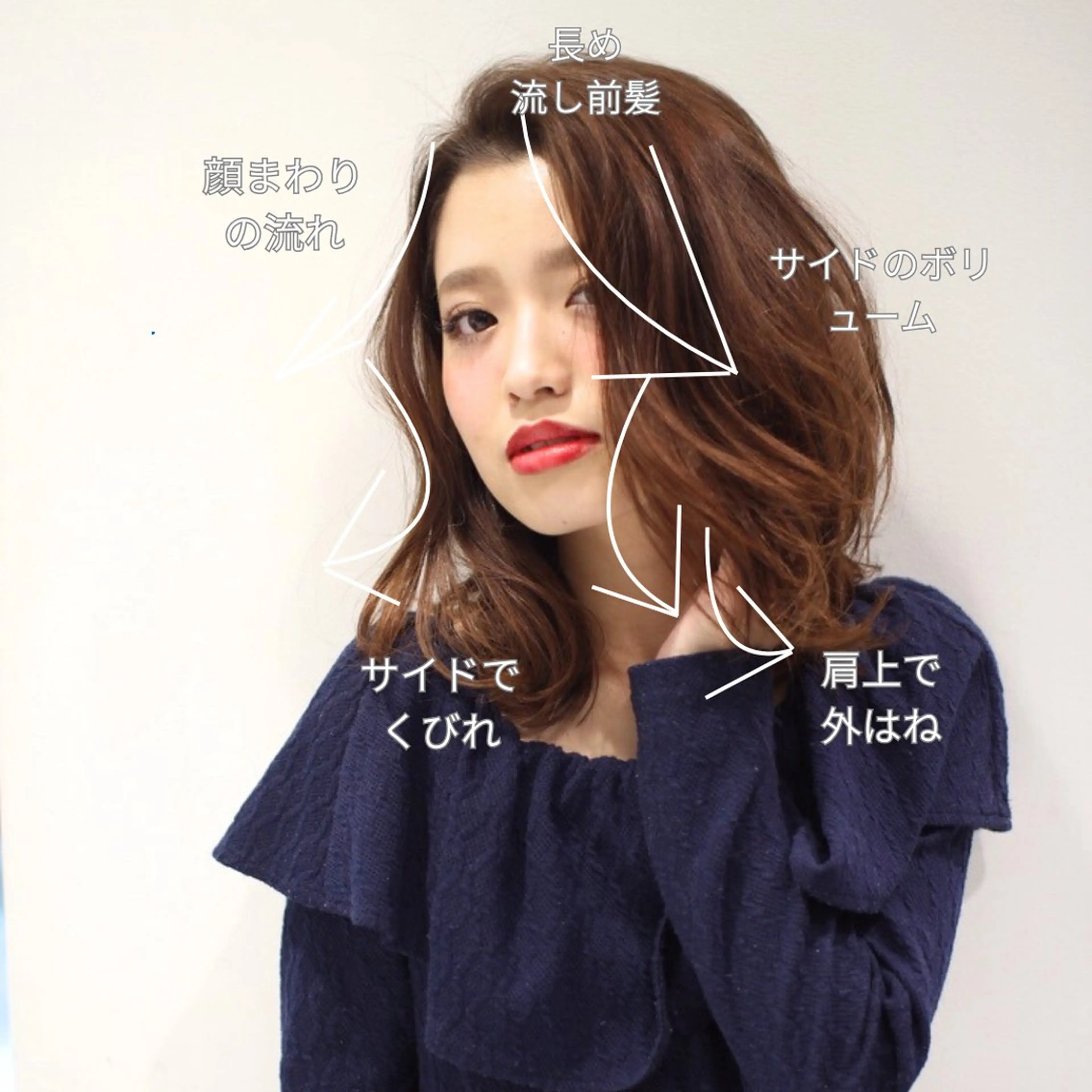 ミディアム チョコレートブラウン 外ハネヘア カット ヘアカラー Endearing 銀座/レイヤーカットのヘアスタイル