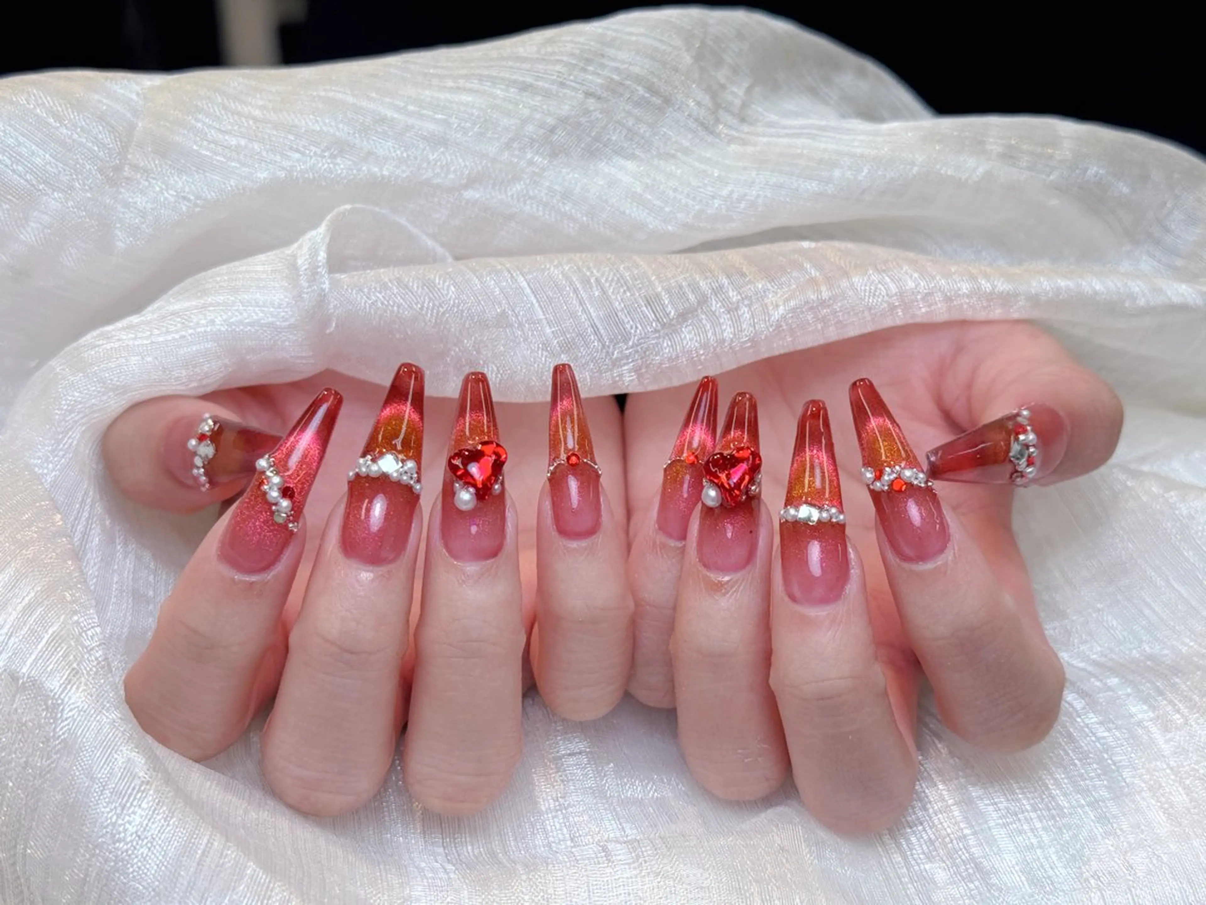 ネイル アートネイル 成人式 ジェルネイル ニュアンスネイル 夏ネイル ハンドネイル Jenn Nail_ ヘビのネイルデザイン