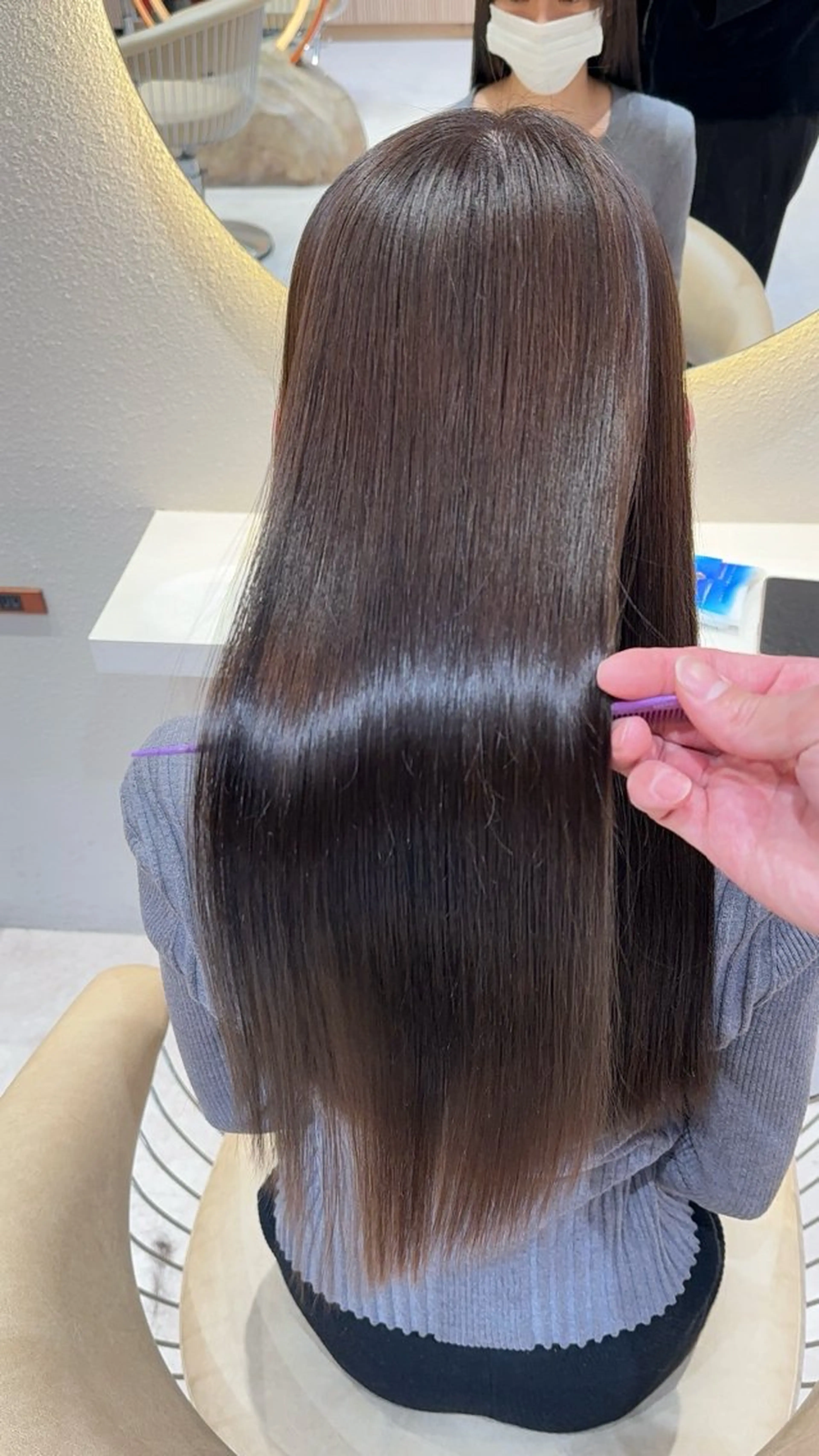セミロング カラー カット ヘアカラー 縮毛矯正 レイヤー✨縮毛矯正 川村利幸のヘアスタイル