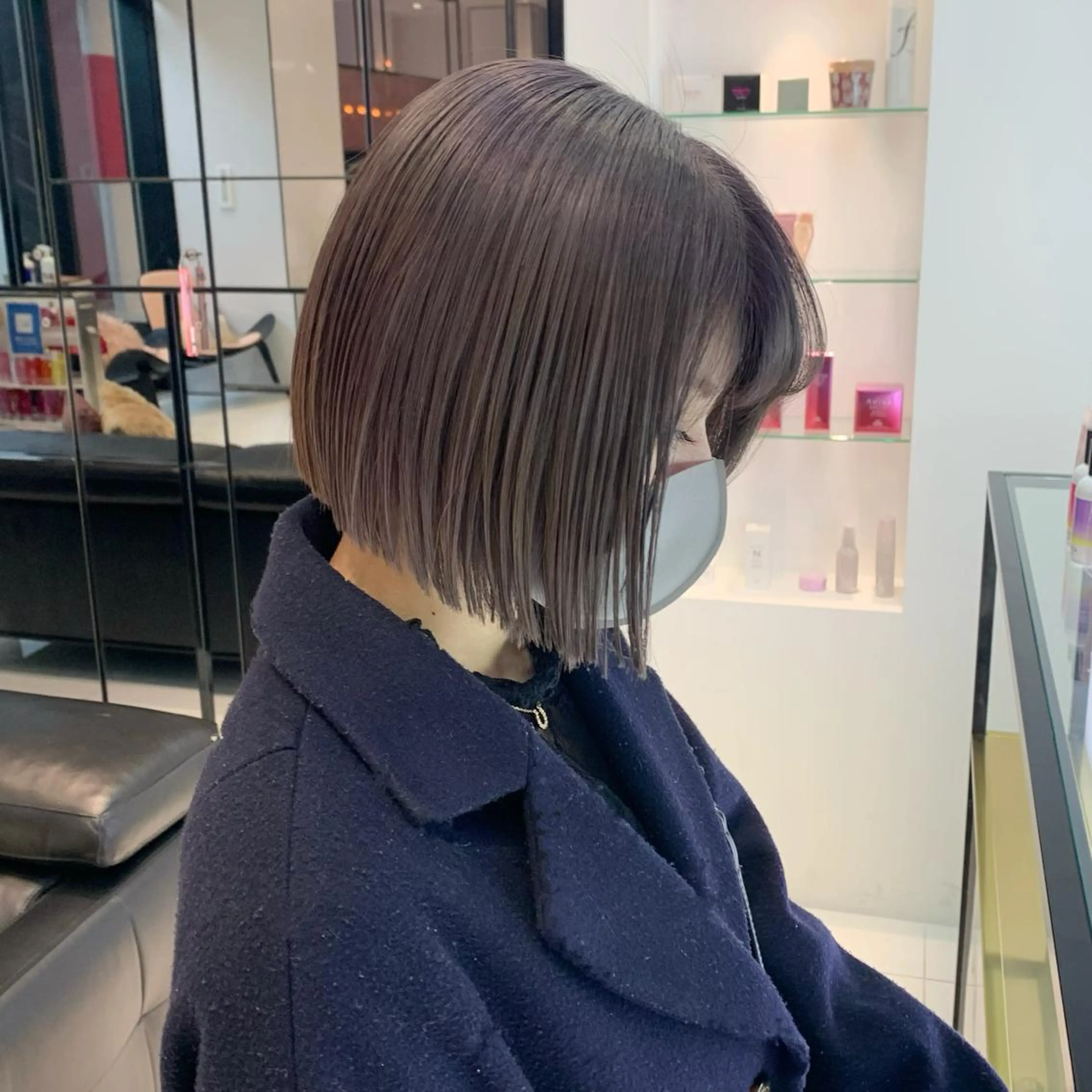 ショート カラー グレージュ ラベンダーカラー ラベンダーグレージュ ラベンダーグレー ヘアカラー トリートメント ハッシュカット/ハイ トーン/MANAMIのヘアスタイル