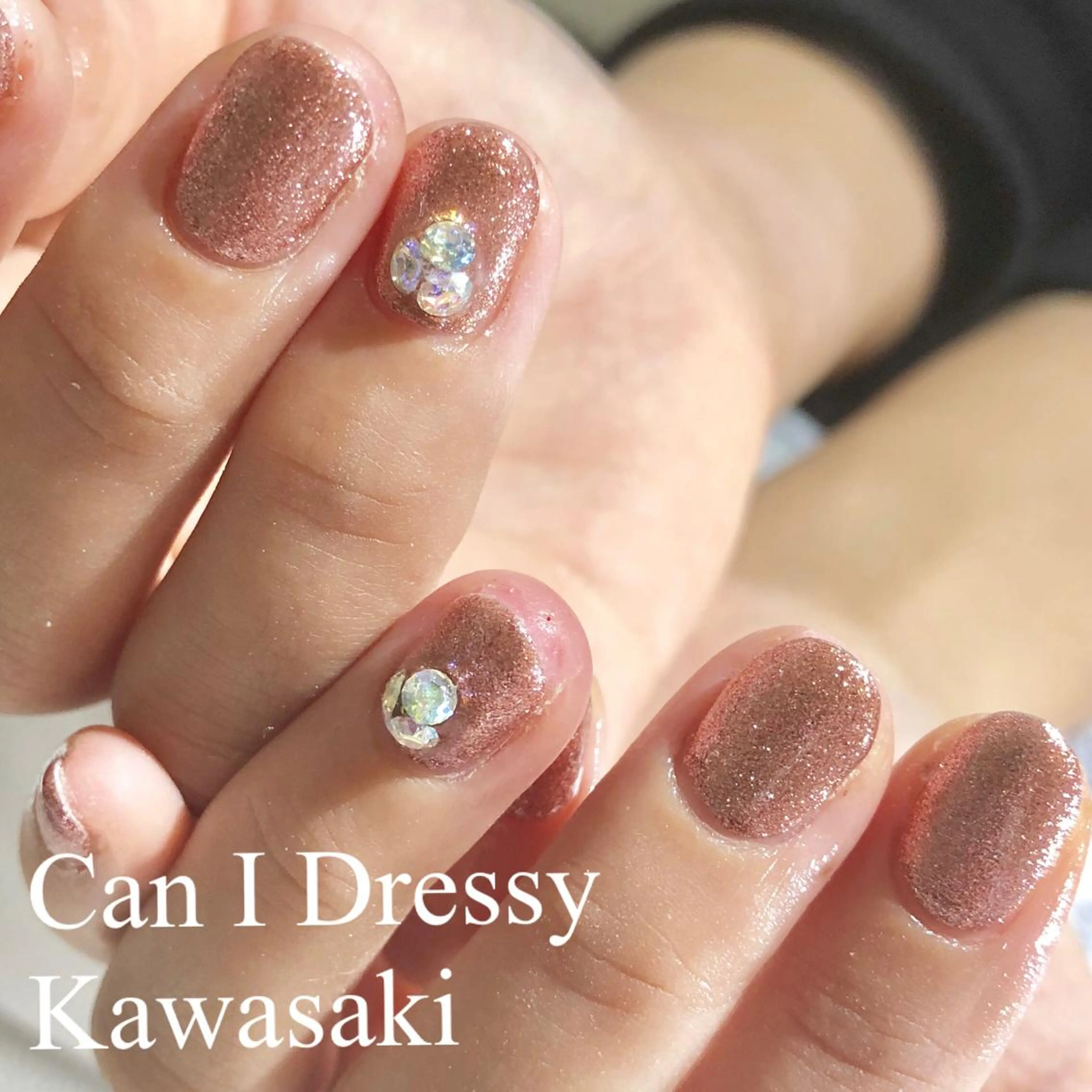 ネイル ゴールド ピンク ハンドネイル Can I 川崎店 三島 久美子のネイルデザイン