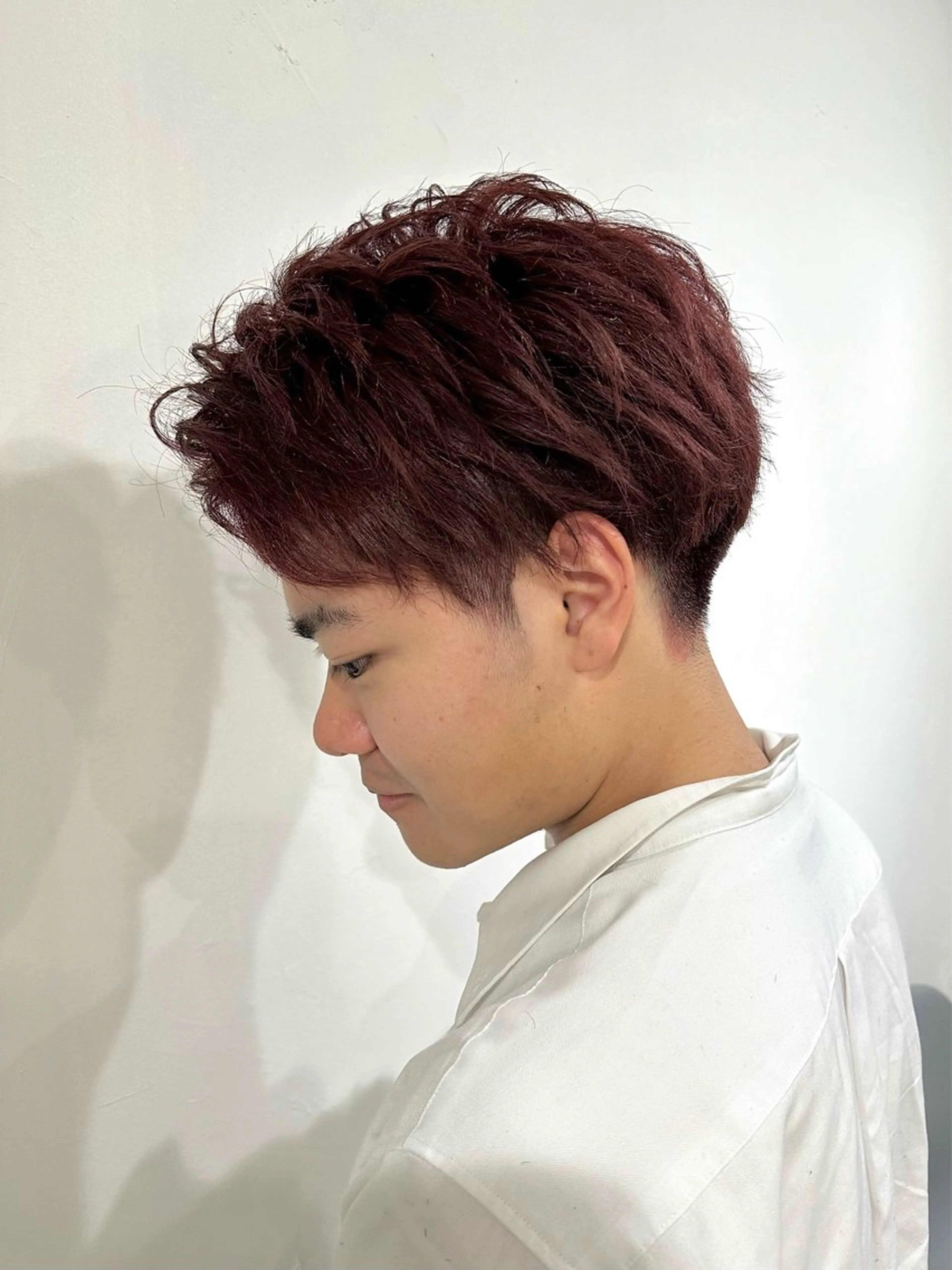 ショート カラー ヘアアレンジ メンズ レッドカラー カット ヘアカラー SALOWIN京都河原町Suite店所属・外国人風レイヤー/ ハイトーンSHUのヘアスタイル