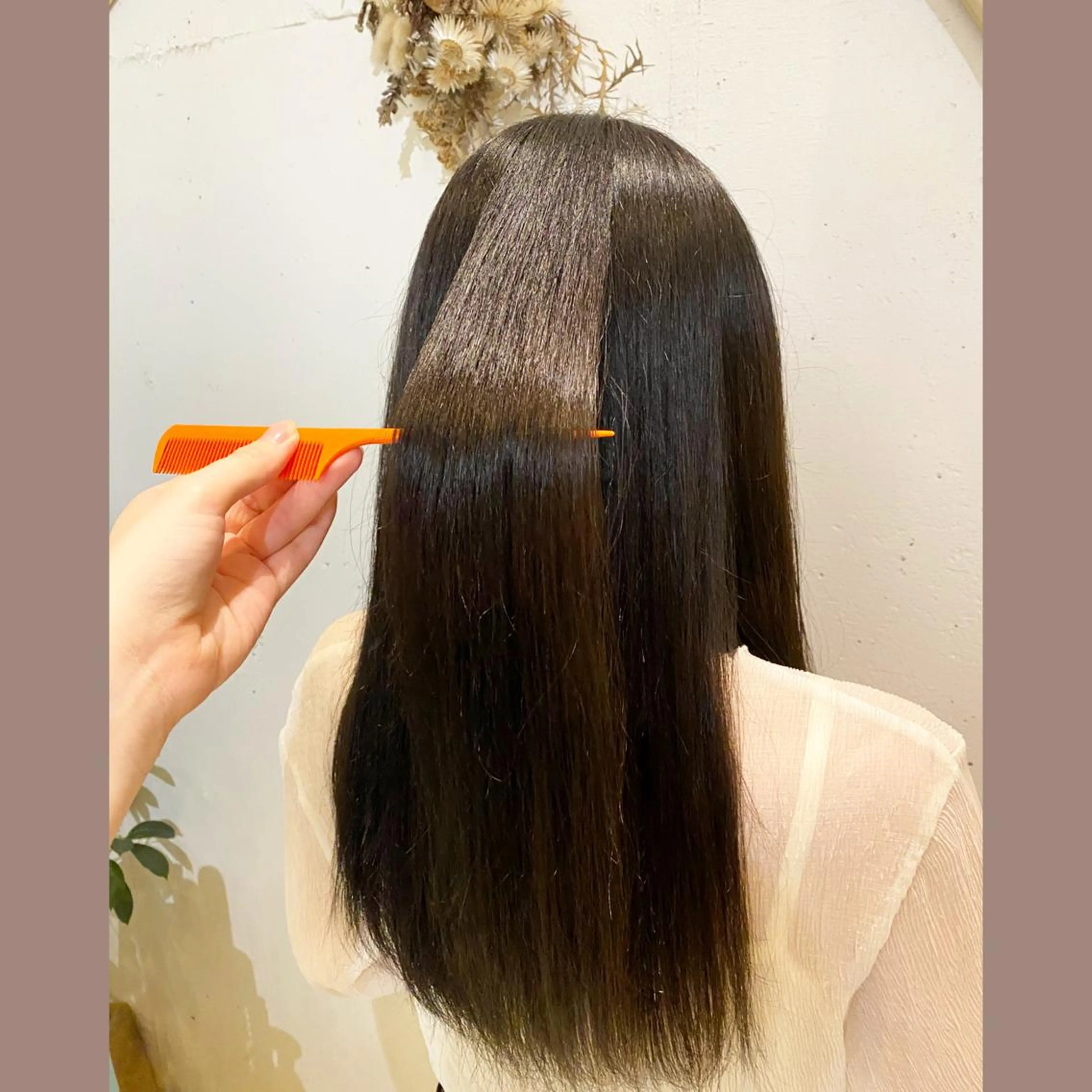 セミロング カット 縮毛矯正 トリートメント 𓅰なかがわ ふみな𓅯のヘアスタイル