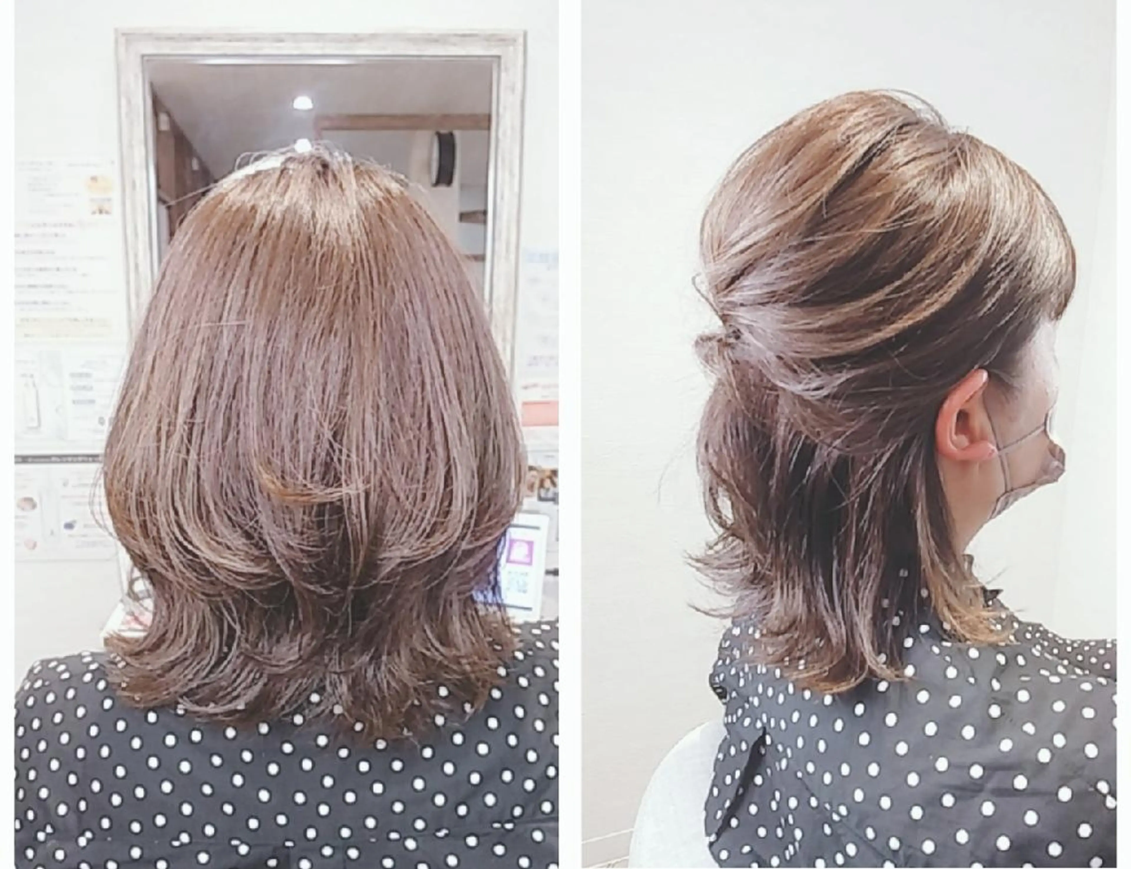 ミディアム カラー アッシュ ベージュカラー ponte福岡西店所属・kijima ricoのヘアスタイル