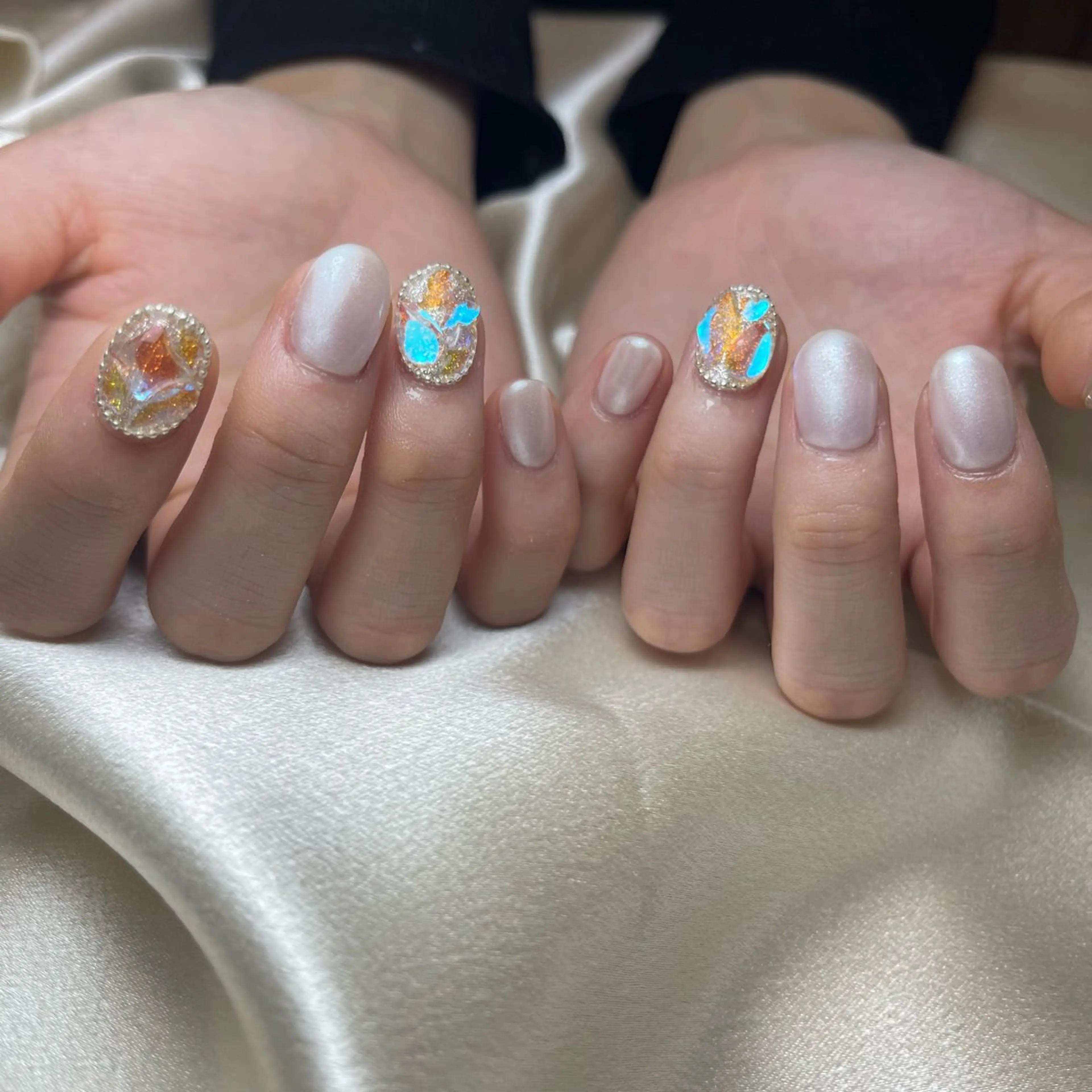 ネイル 氷ネイル・うるうるネイル 🧁fein. nana🩵のネイルデザイン