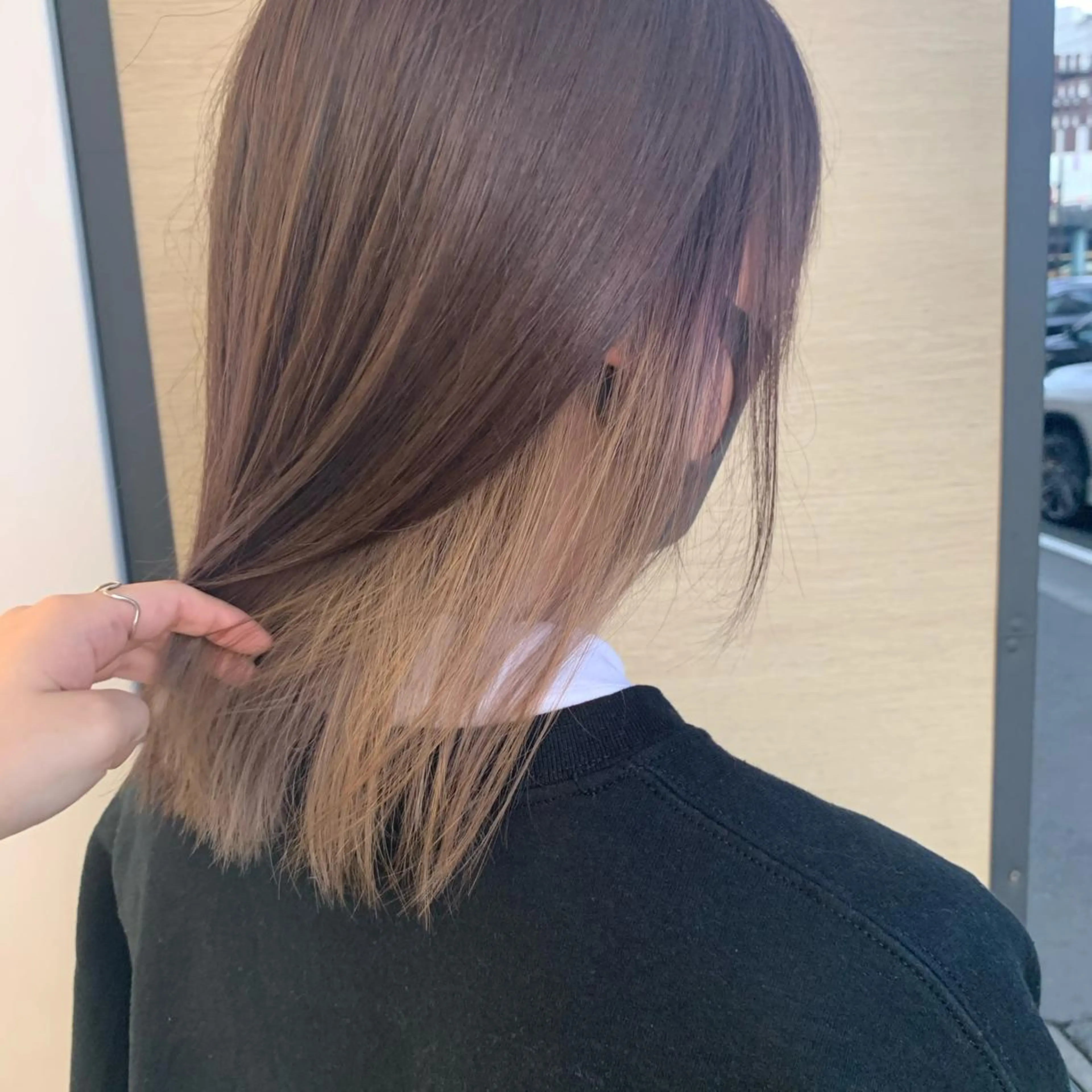 セミロング カラー ハイトーンカラー ヘアカラー ウスイ ハルカのヘアスタイル