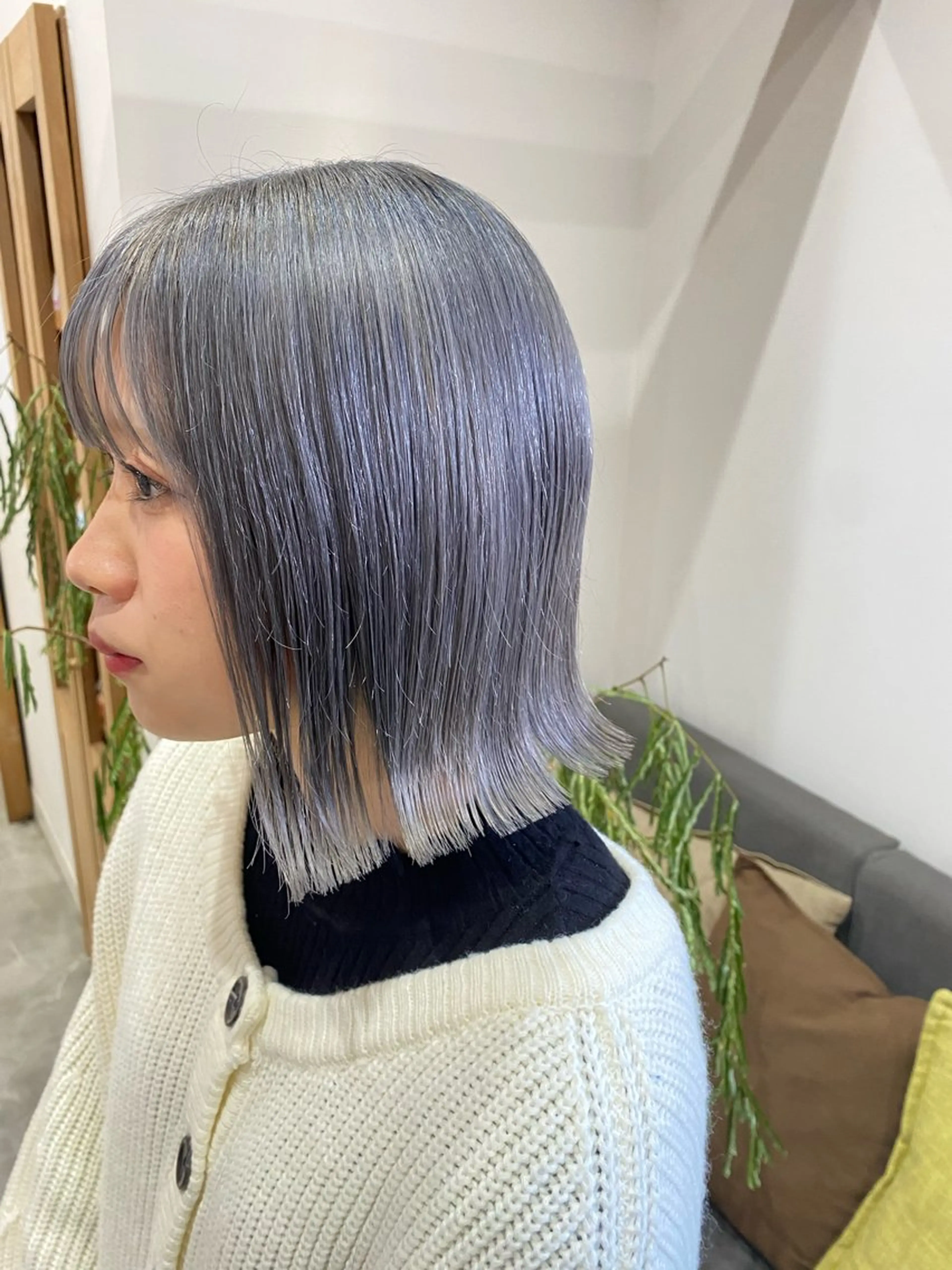 ミディアム カラー ブリーチ ラベンダーカラー シルバー カット ヘアカラー fulam所属・MIKU ／fulamのヘアスタイル