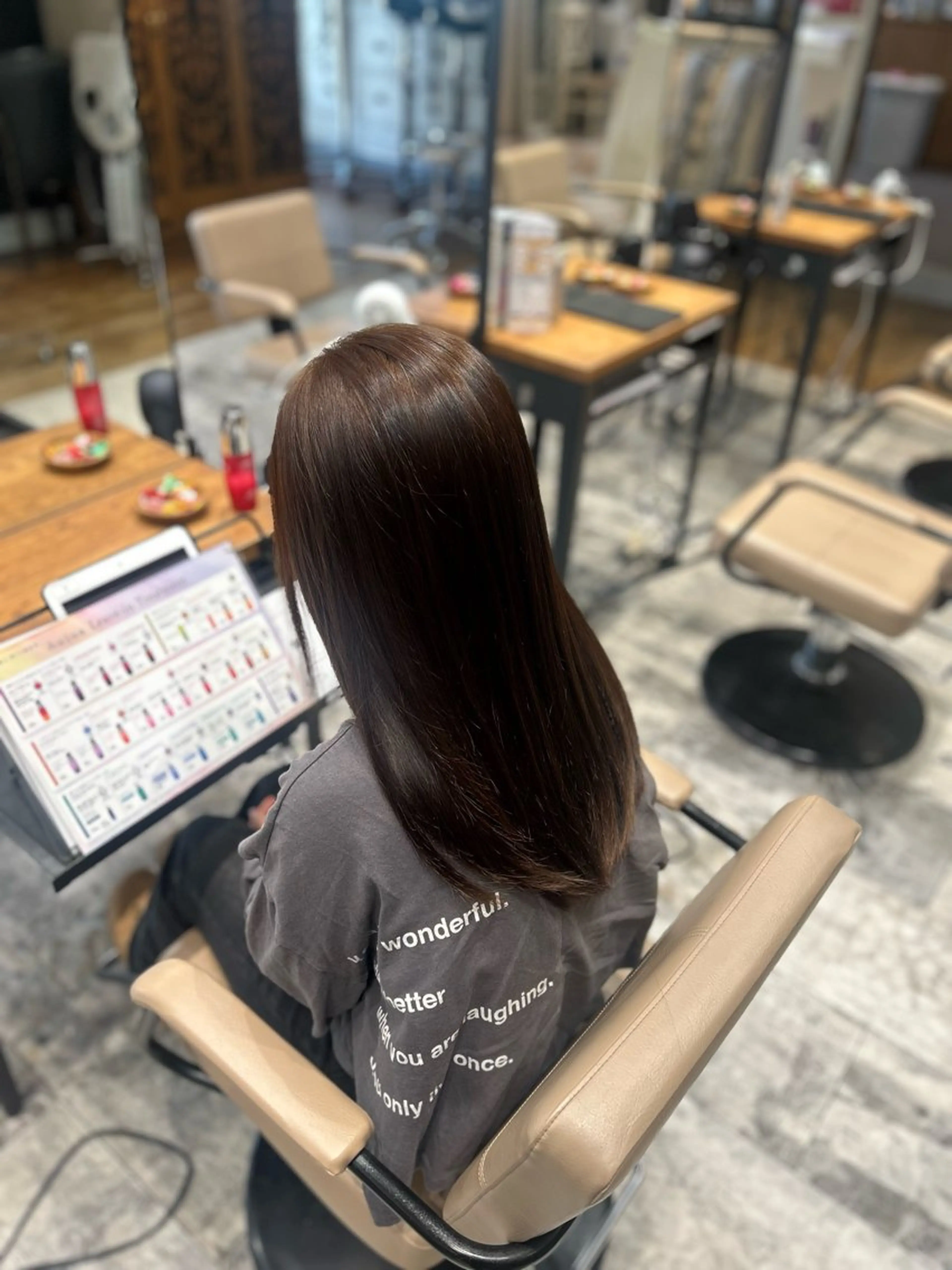 セミロング カラー ヘアカラー トリートメント 新宿/うる艶カラー/ 祝迫愛艶のヘアスタイル