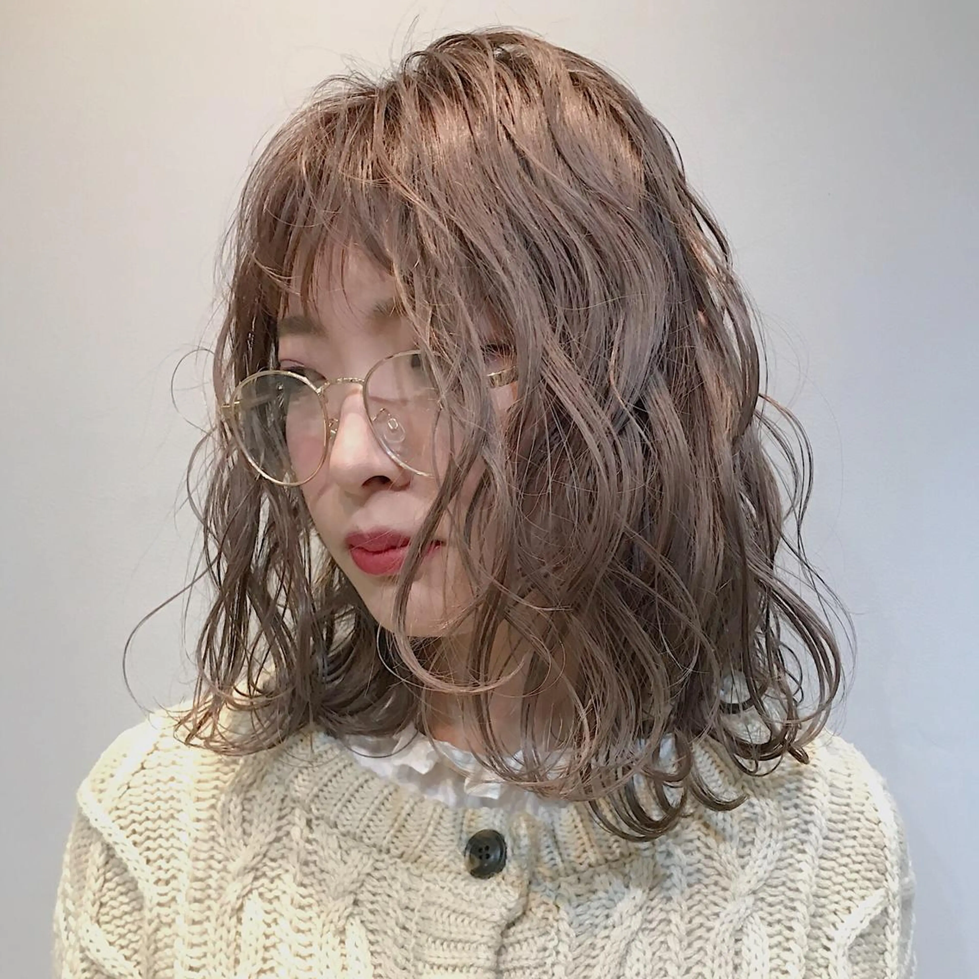ミディアム カラー ベージュカラー ヘアカラー トリートメント lani 天神大名/ブリーチのヘアスタイル