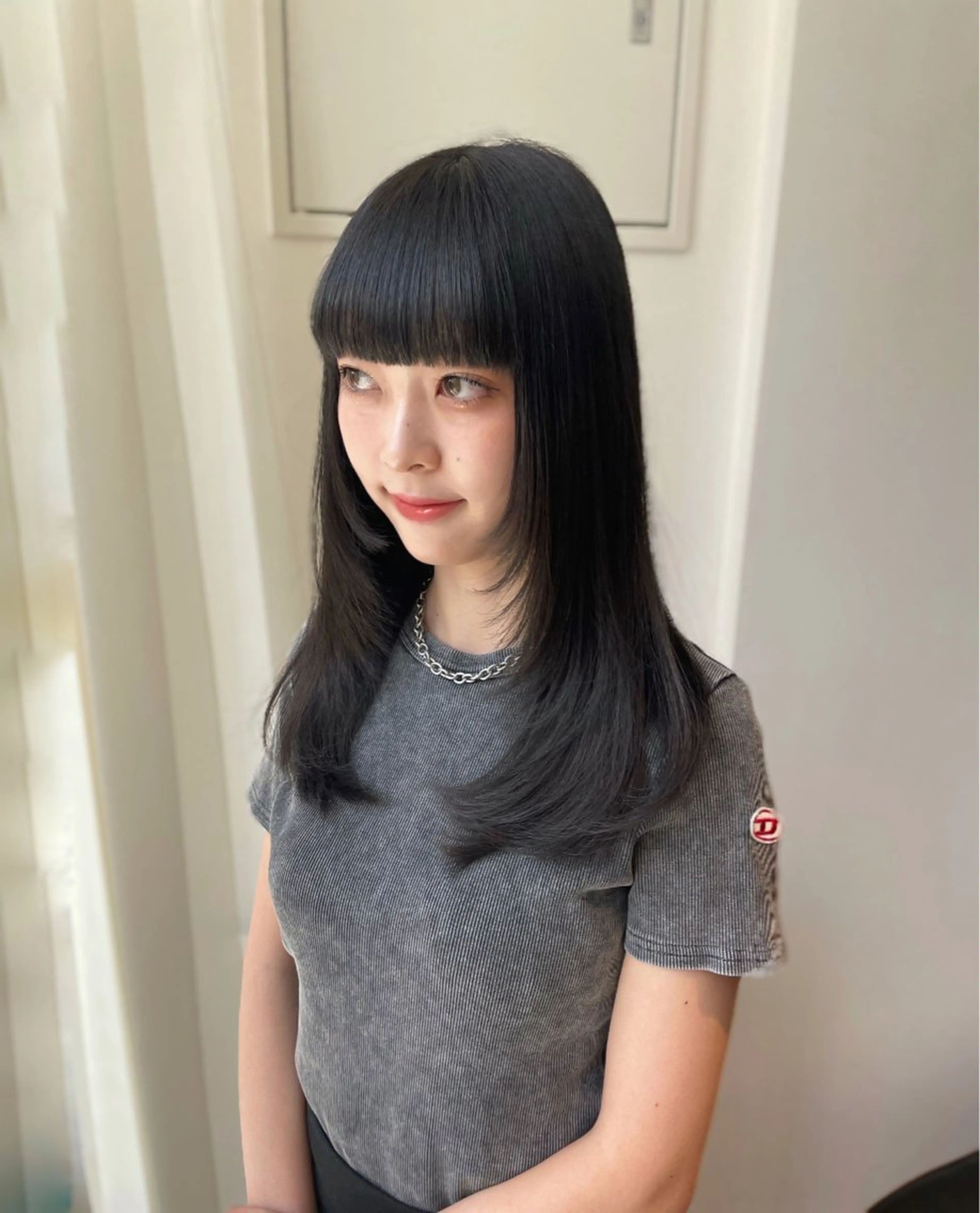 ロング カット ヘアカラー 縮毛矯正 トリートメント 銀座／レイヤーカット 🤍内野すみれのヘアスタイル