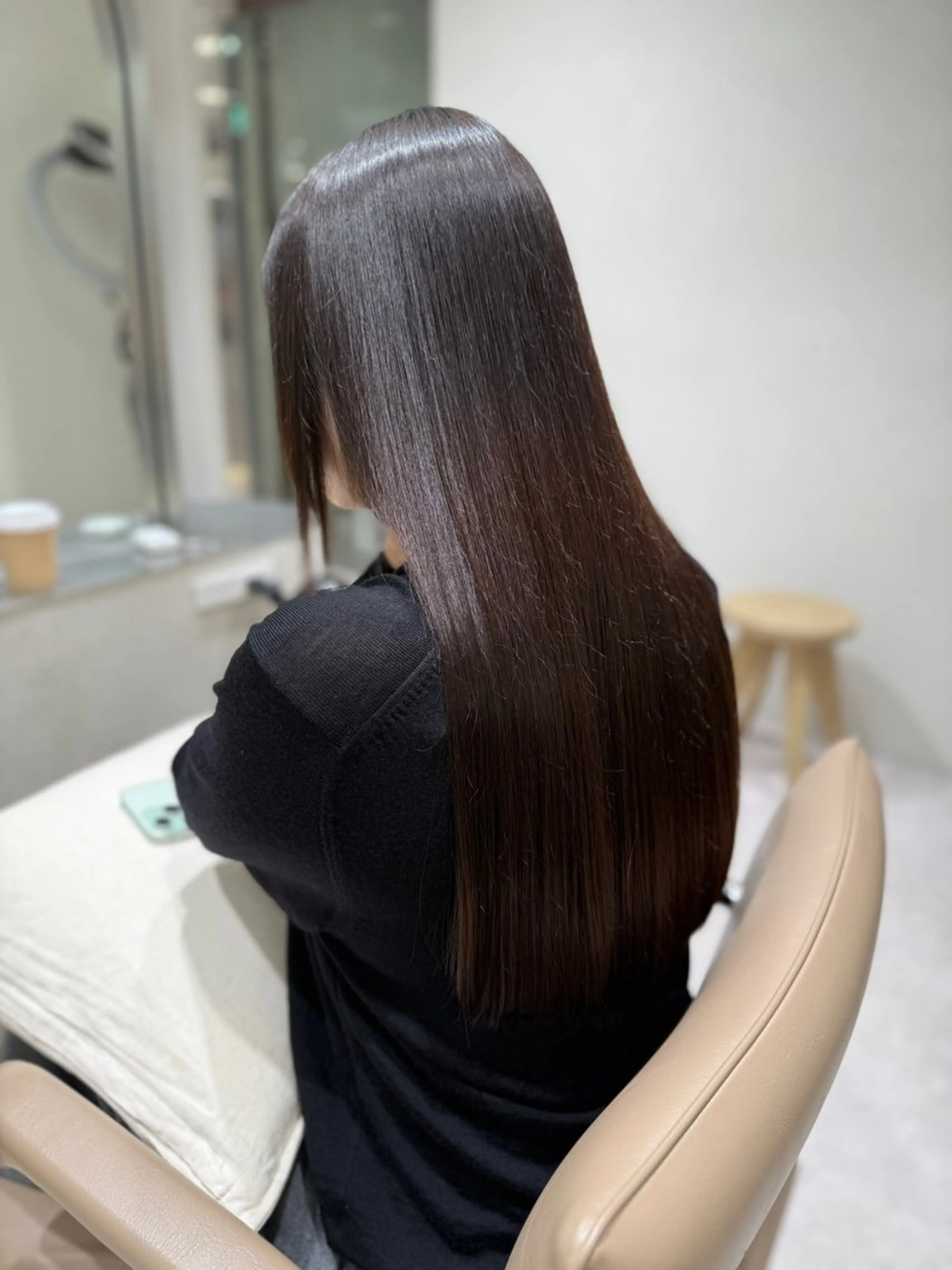 ロング カット 縮毛矯正 トリートメント 赤みなし透明感カラー /🦋sayu🦋のヘアスタイル