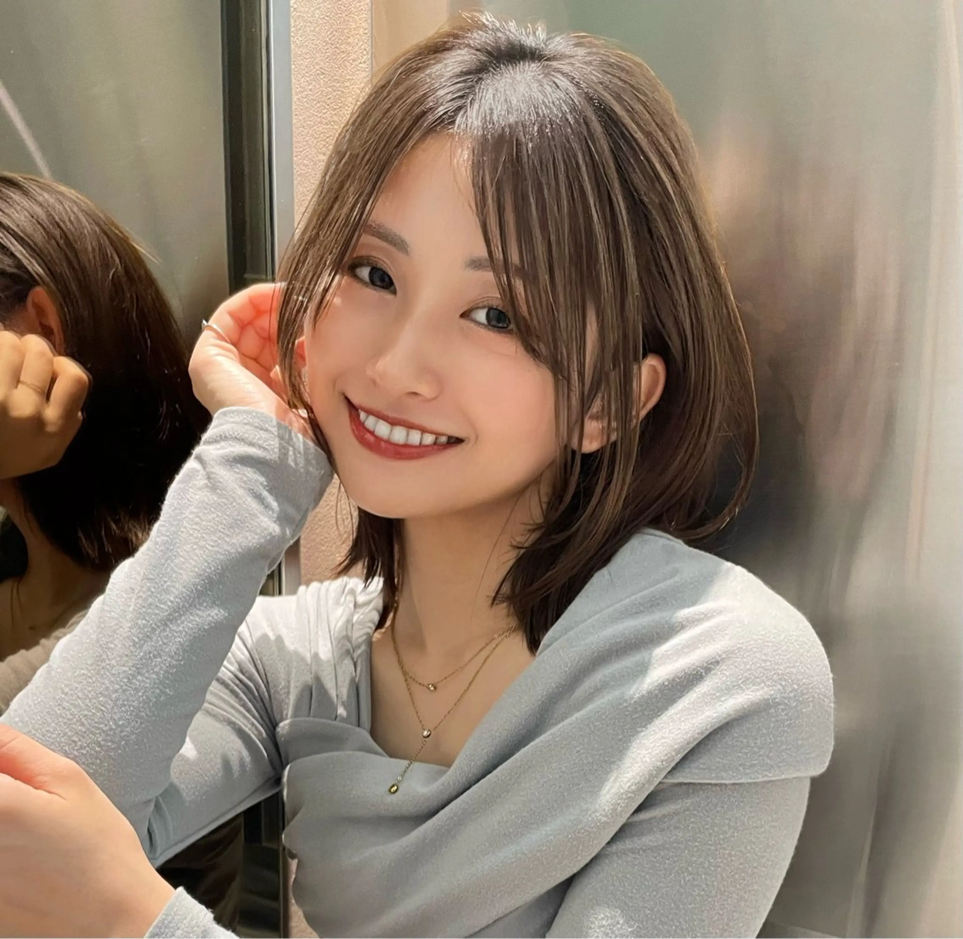 ミディアム カラー カット ヘアカラー 大和田拓夢 /縮毛矯正/艶髪ボブのヘアスタイル