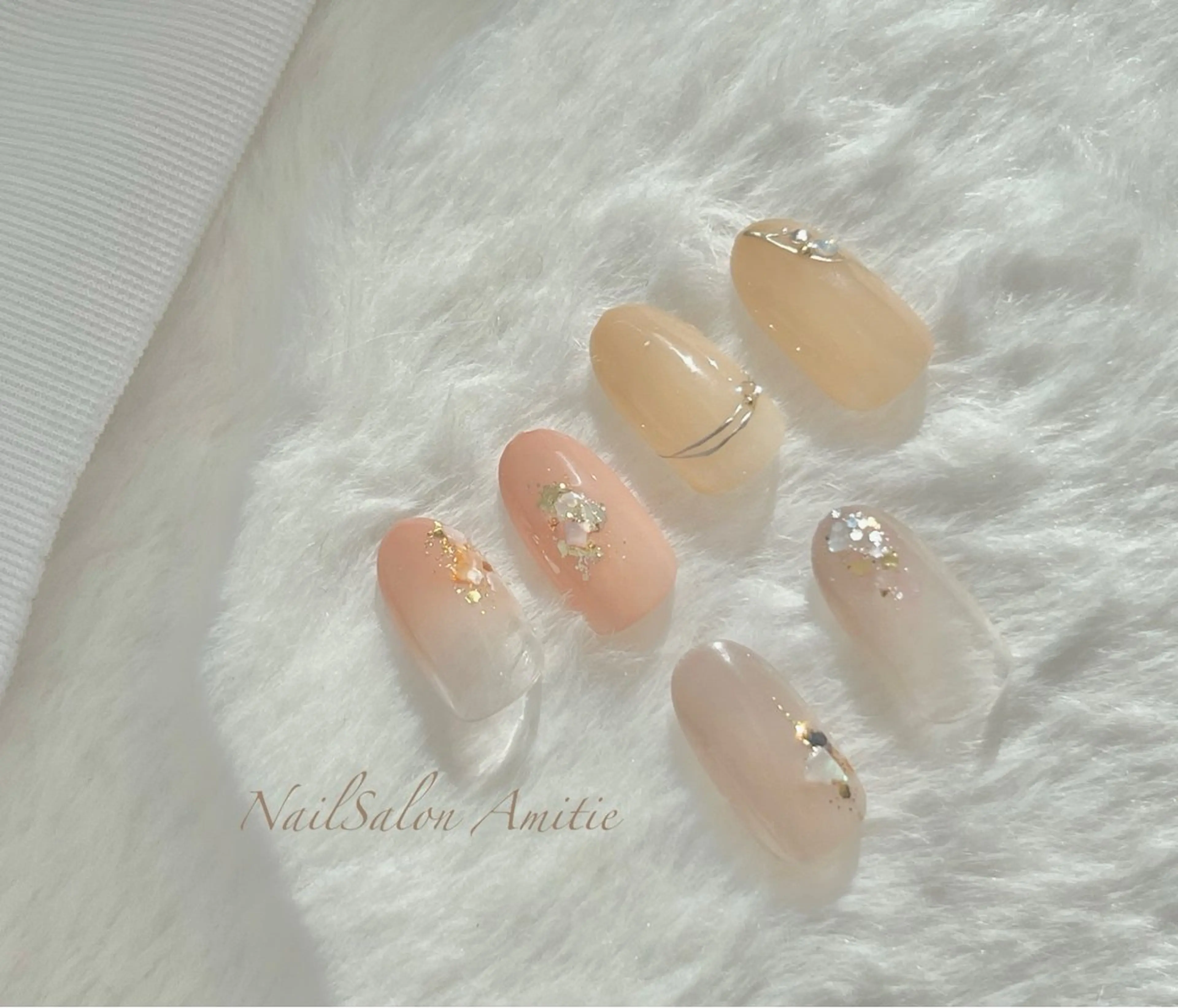 ネイル グラデーション ワンカラーネイル ショートネイル ハンドネイル NailSalon Amitieのネイルデザイン